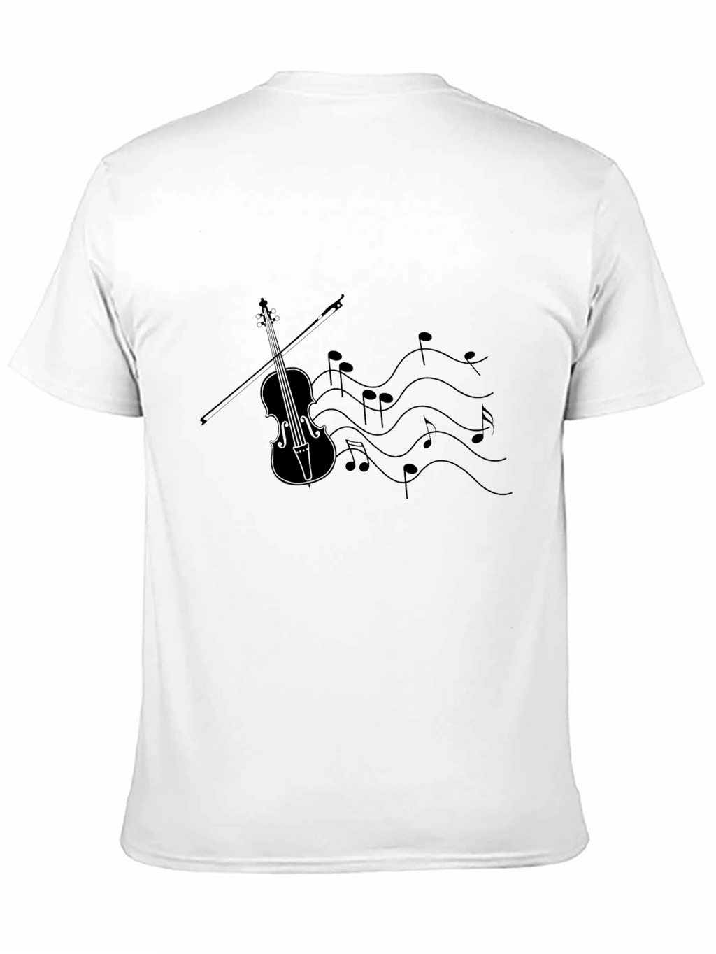 Musical Violin Graphic Tee - Classic Black T-Shirt