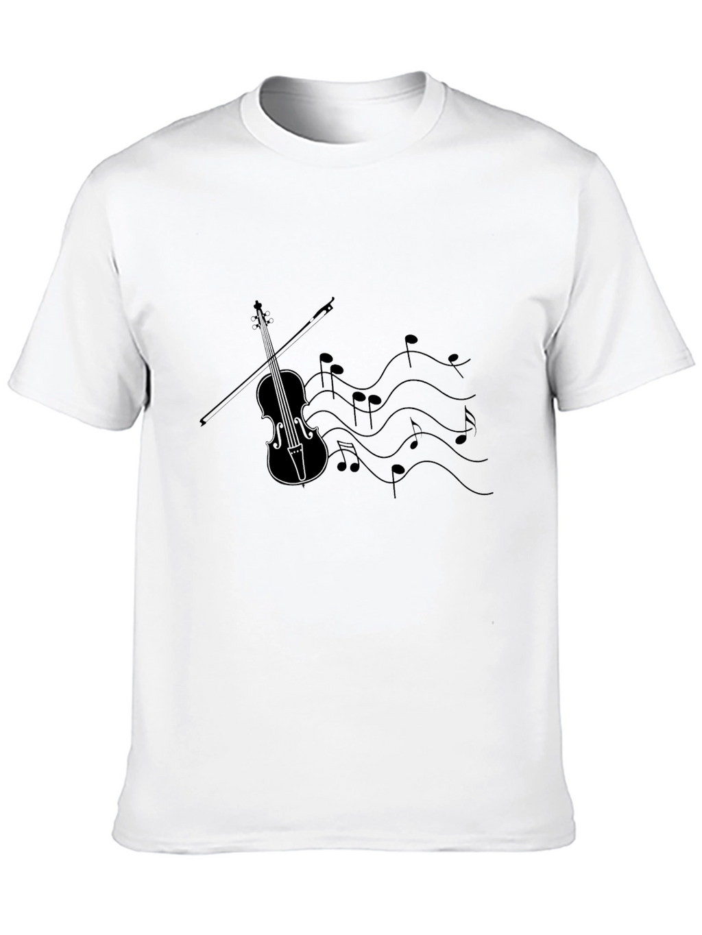 Musical Violin Graphic Tee - Classic Black T-Shirt