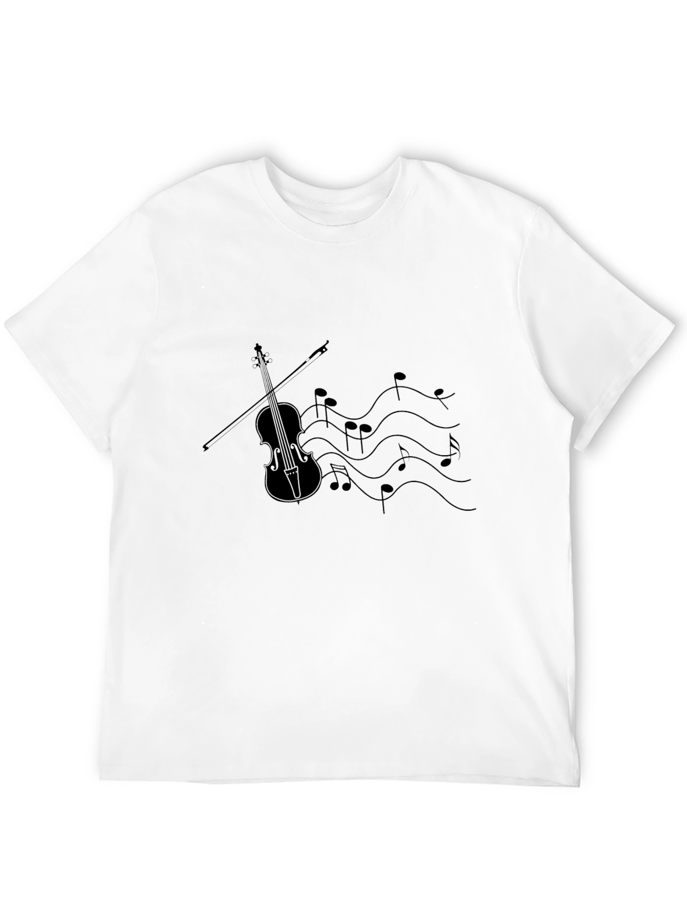 Musical Violin Graphic Tee - Classic Black T-Shirt