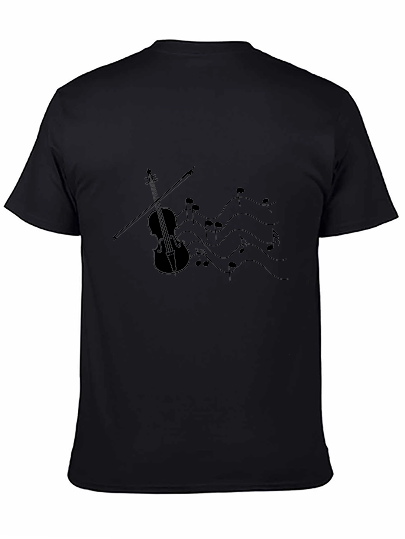 Musical Violin Graphic Tee - Classic Black T-Shirt