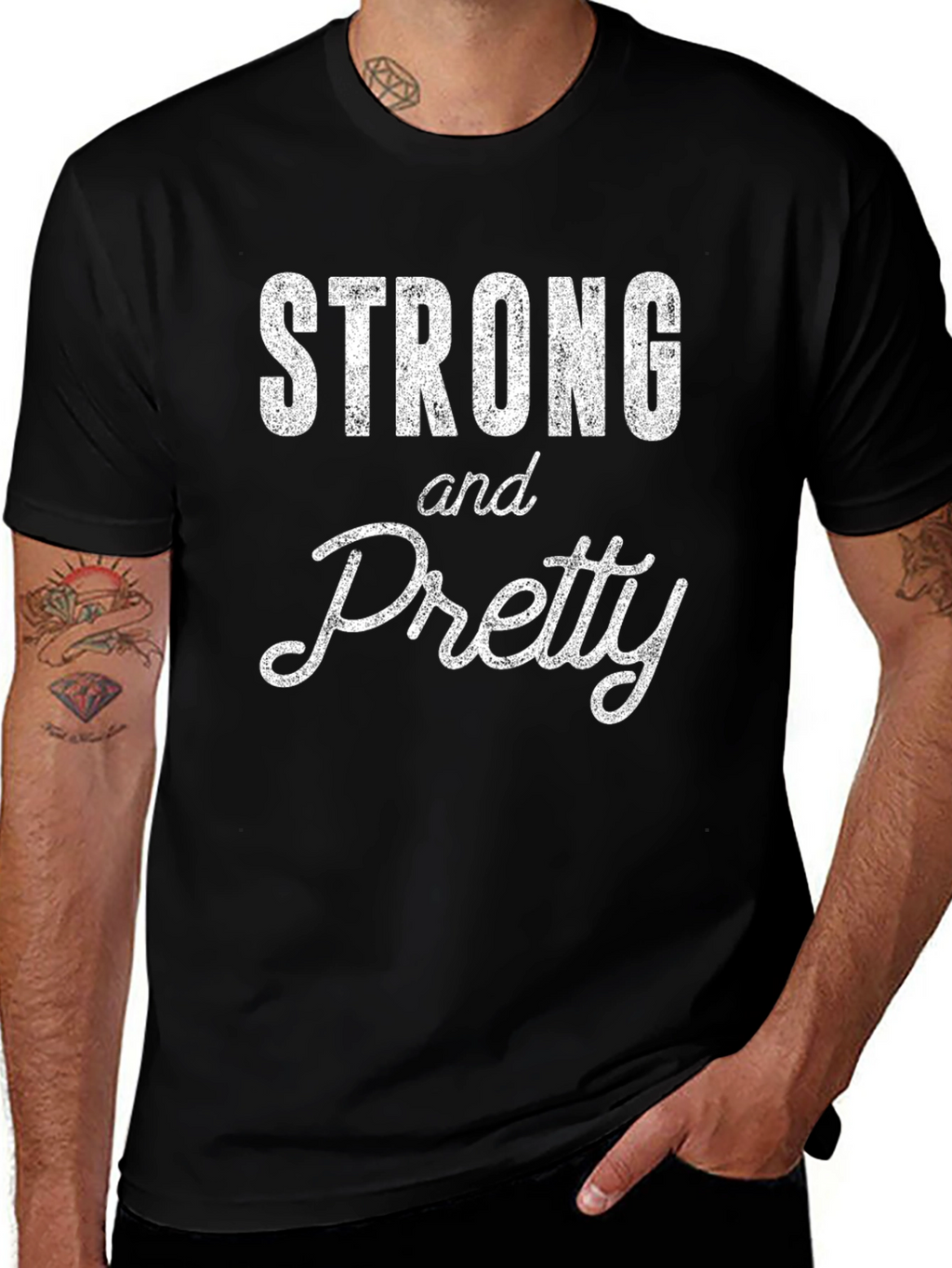 Strong and Pretty Graphic T-Shirt - Black