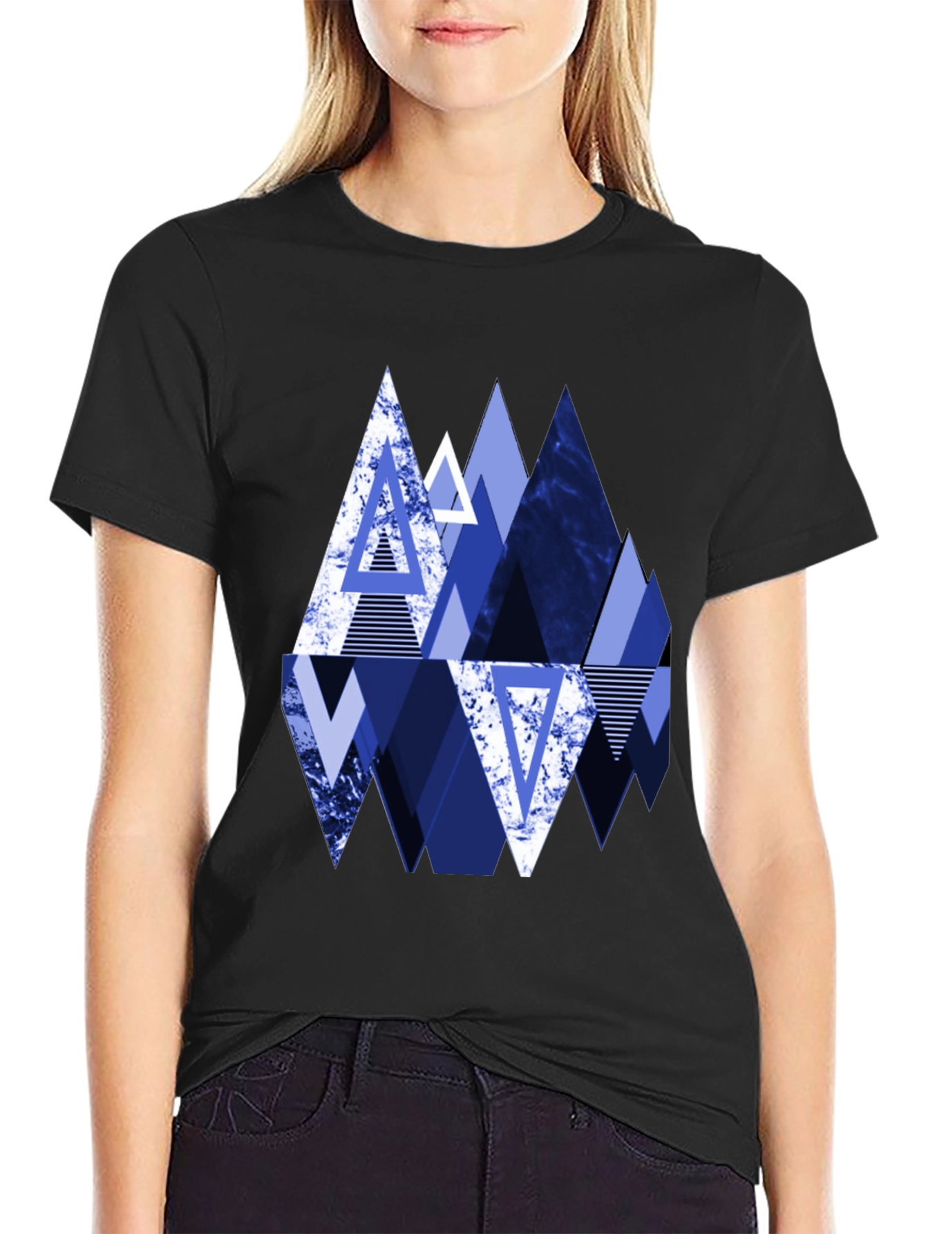 Geometric Mountain T-Shirt - Abstract Design