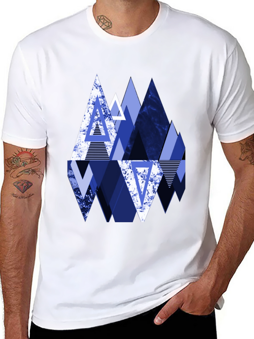 Geometric Mountain T-Shirt - Abstract Design