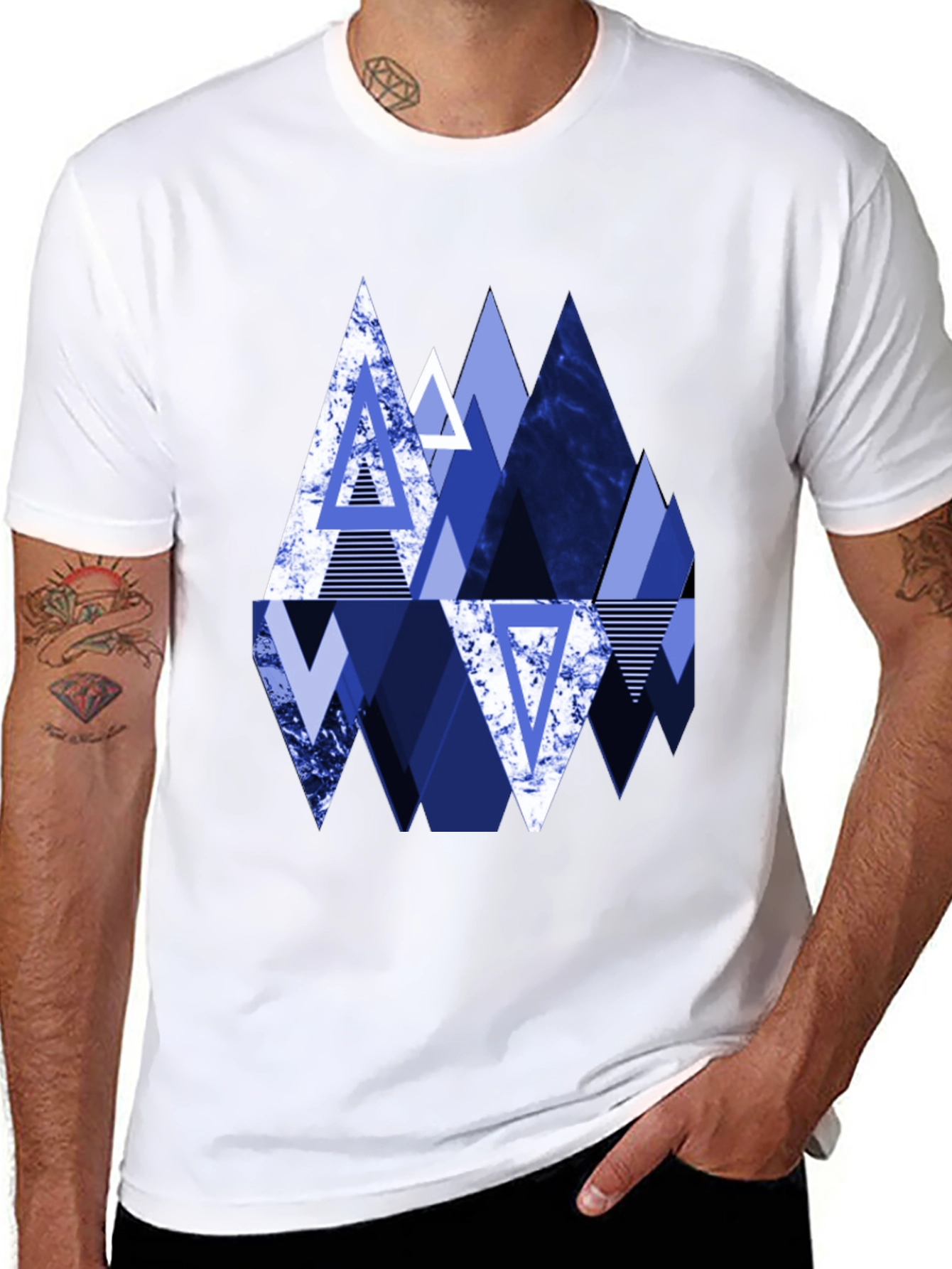 Geometric Mountain T-Shirt - Abstract Design
