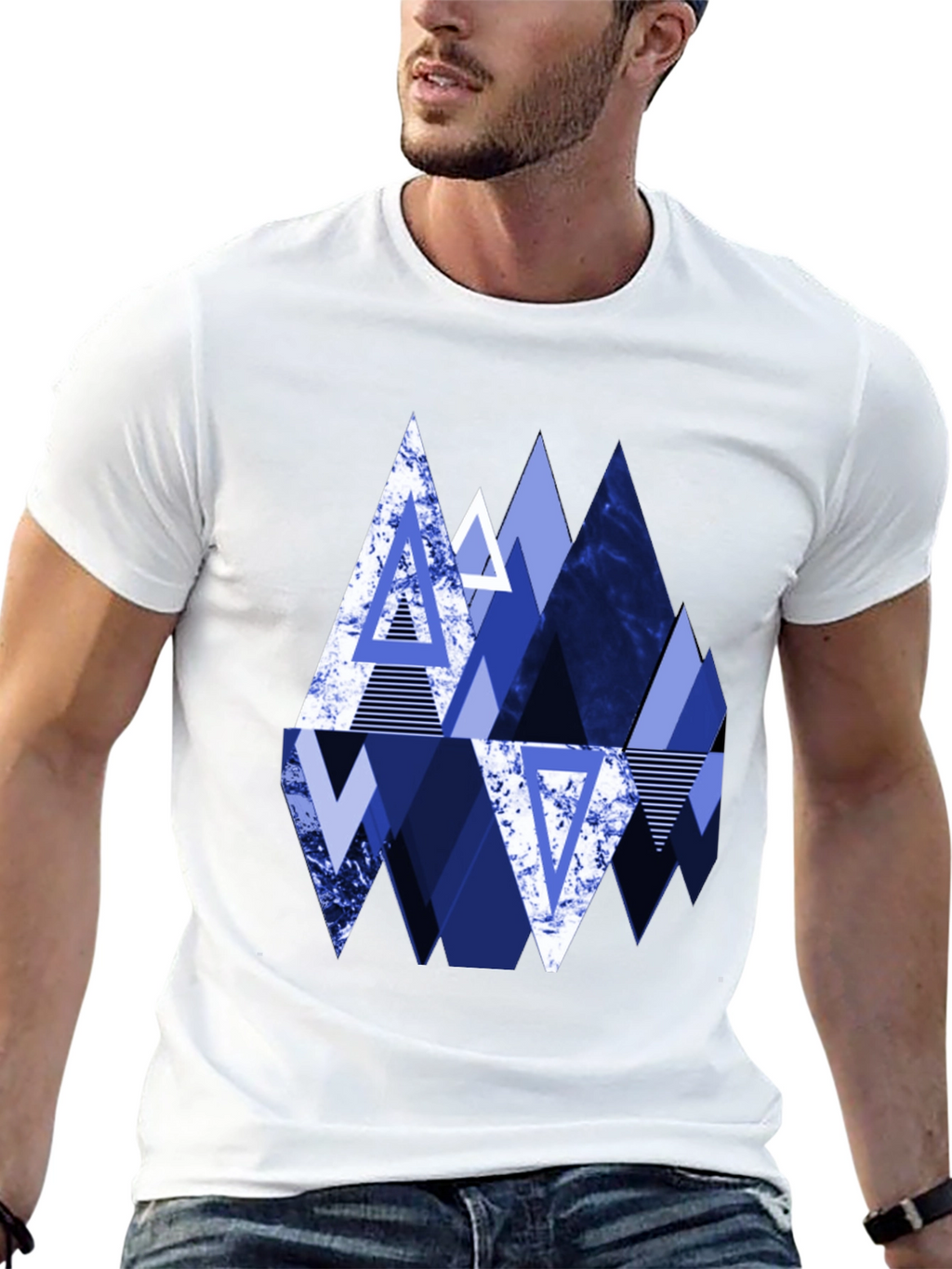 Geometric Mountain T-Shirt - Abstract Design