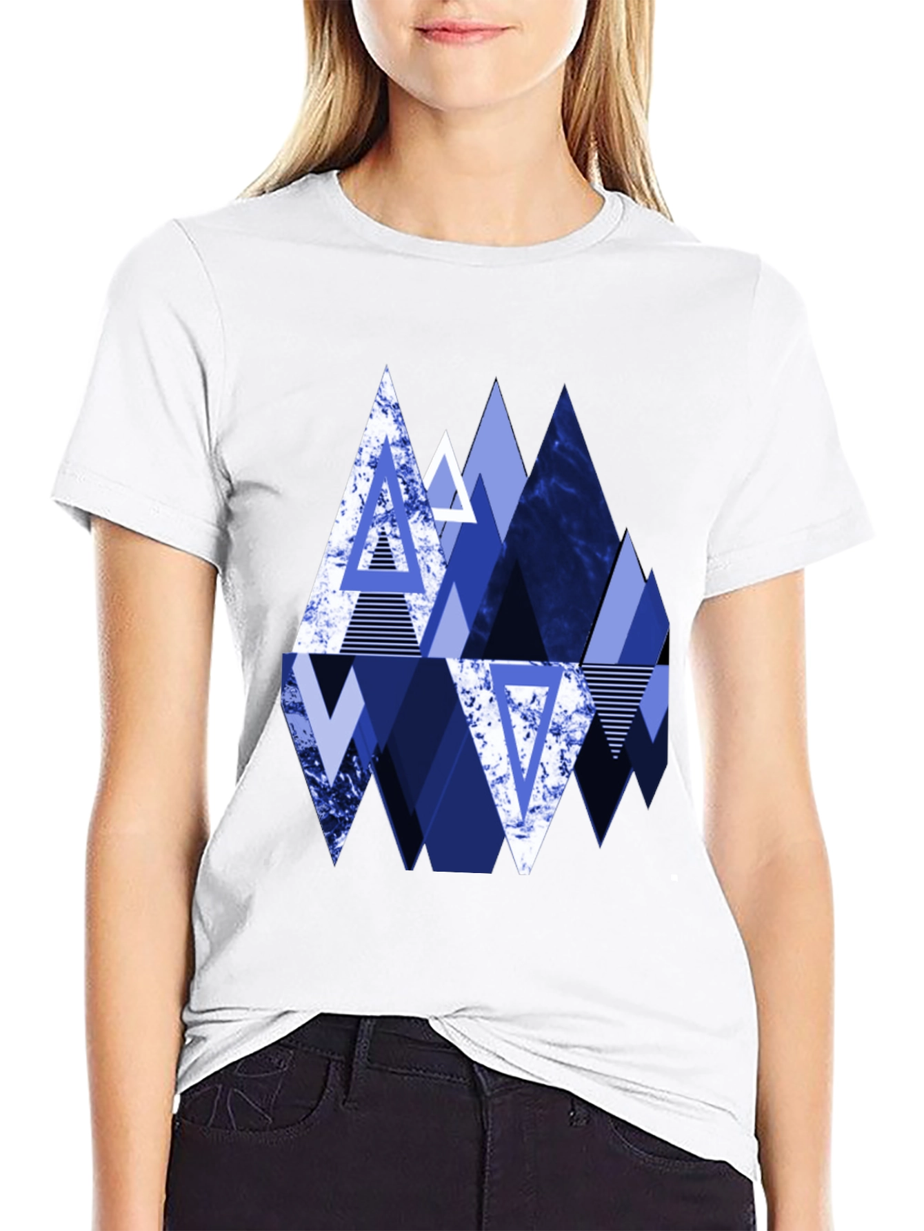 Geometric Mountain T-Shirt - Abstract Design