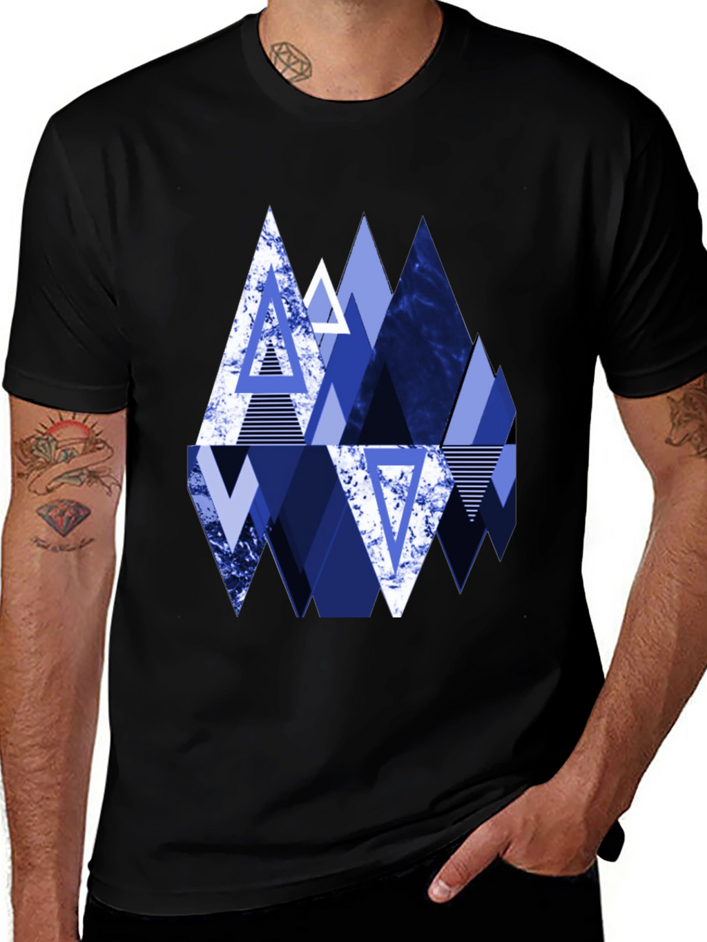 Geometric Mountain T-Shirt - Abstract Design