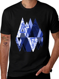 Geometric Mountain T-Shirt - Abstract Design