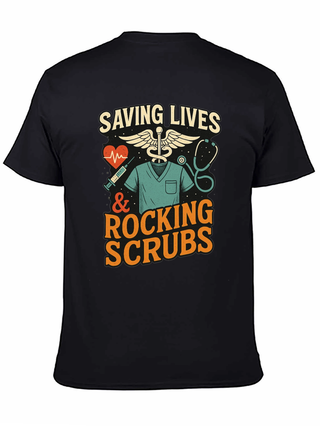 Saving Lives & Rocking Scrubs Graphic Tee