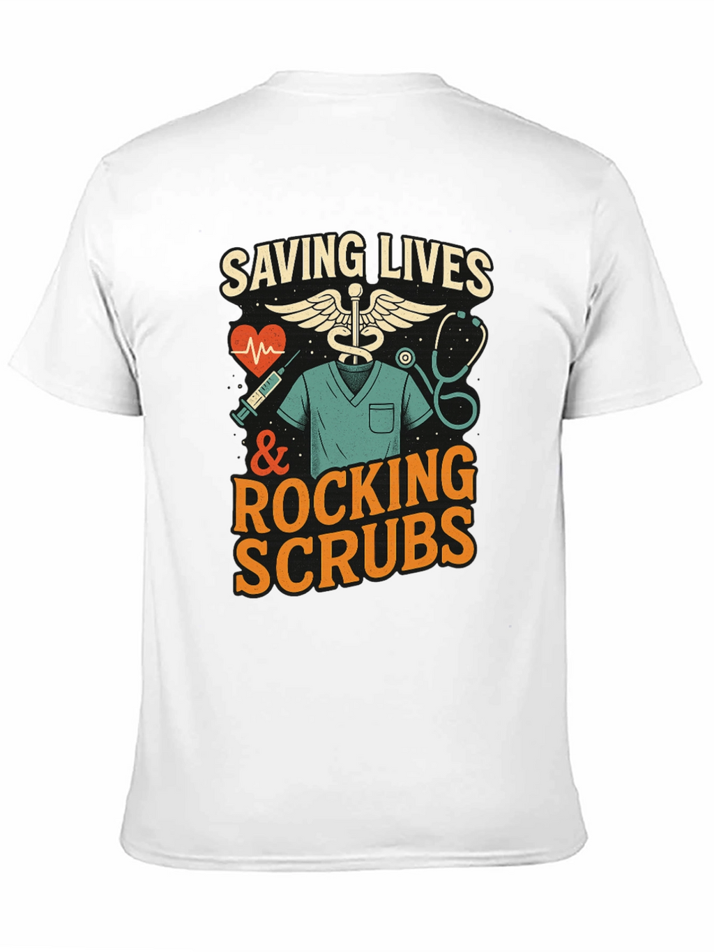Saving Lives & Rocking Scrubs Graphic Tee