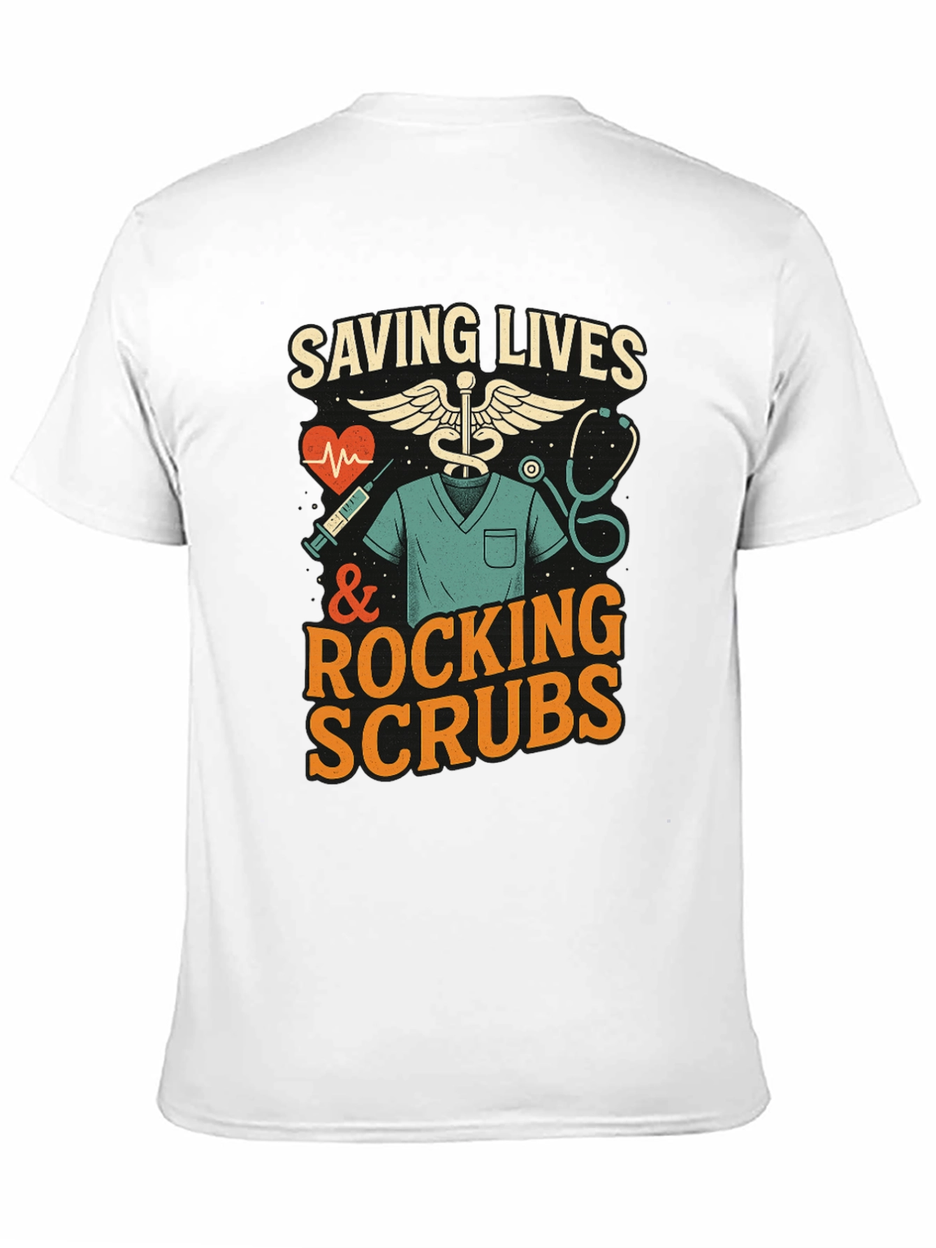 Saving Lives & Rocking Scrubs Graphic Tee