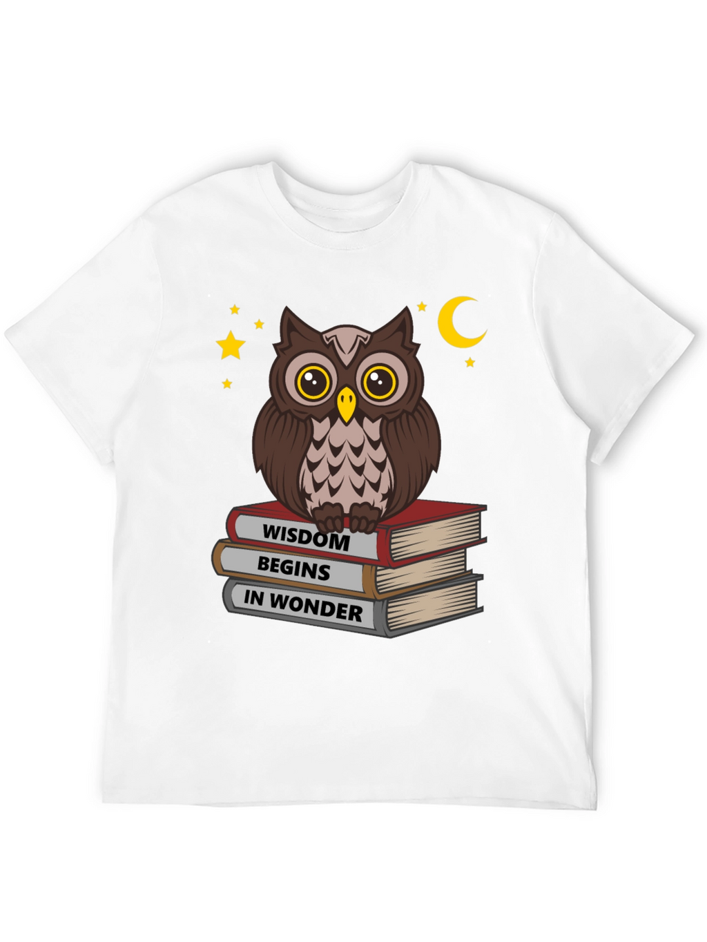 Wise Owl on Books T-Shirt