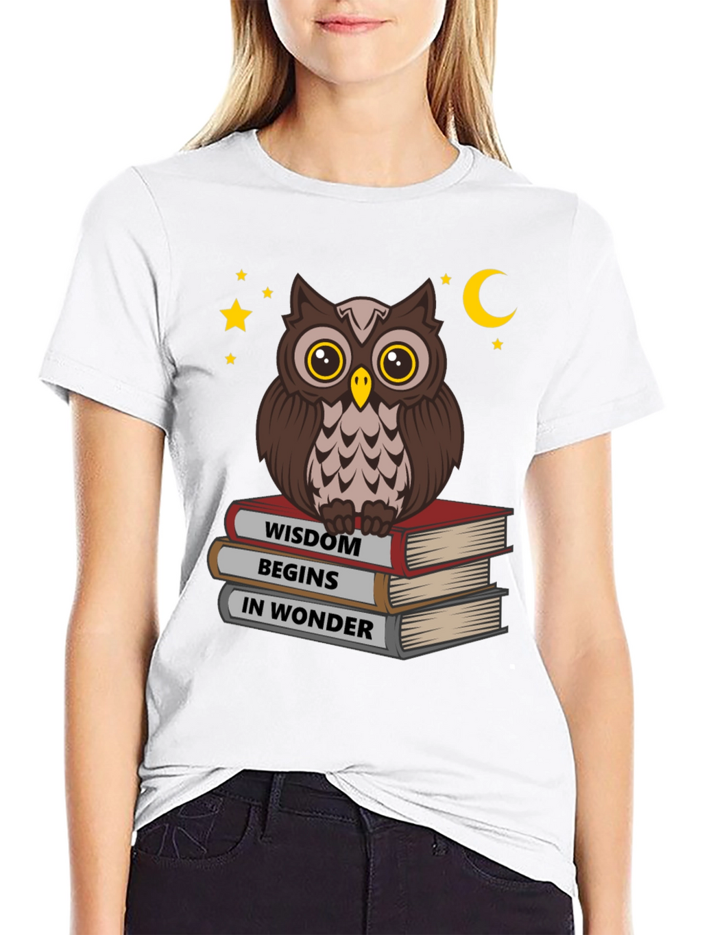 Wise Owl on Books T-Shirt