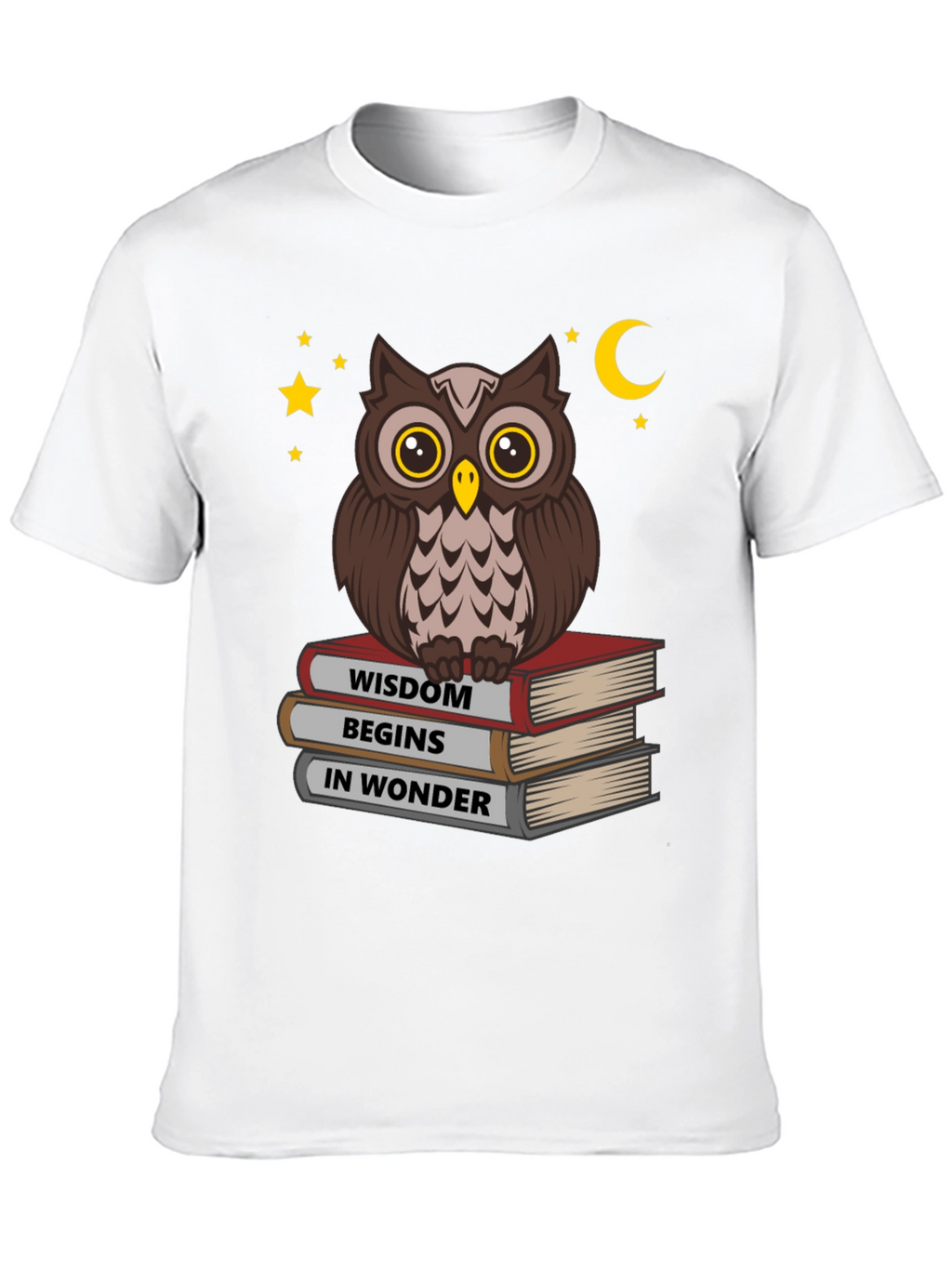Wise Owl on Books T-Shirt