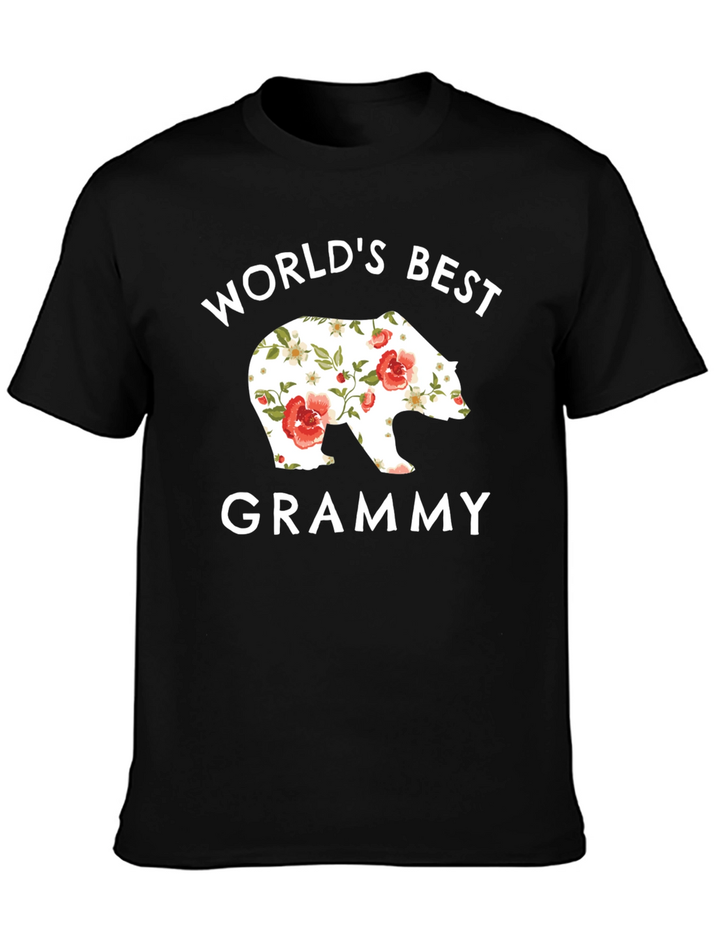 Worlds Best Grammy Bear Floral T-Shirt