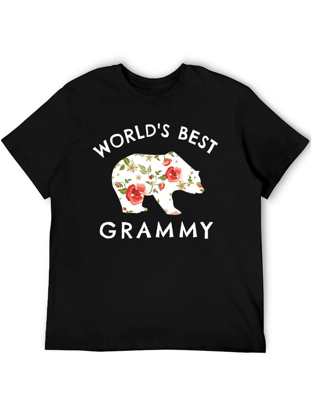 Worlds Best Grammy Bear Floral T-Shirt
