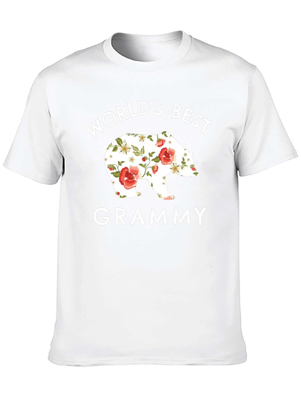 Worlds Best Grammy Bear Floral T-Shirt