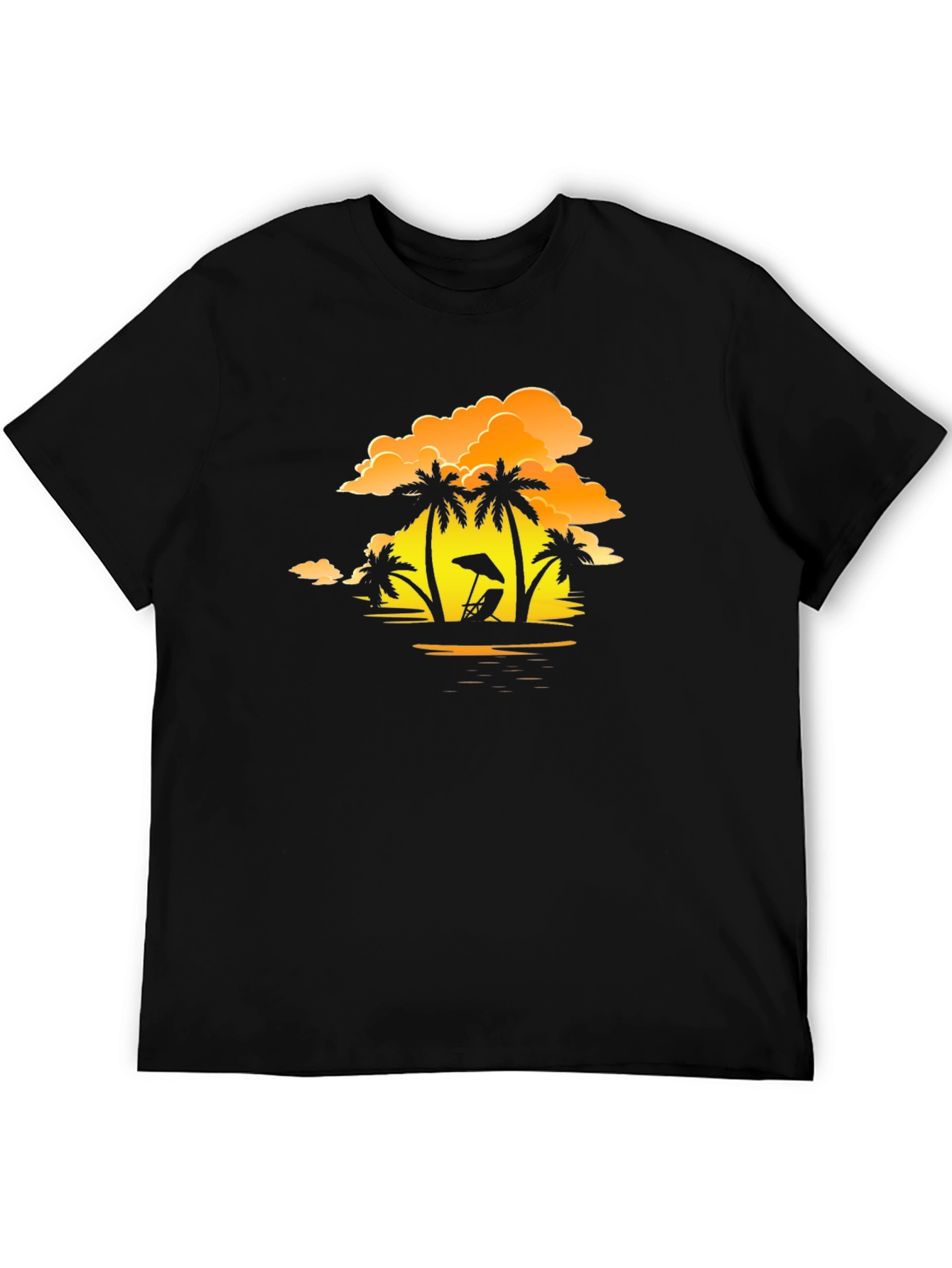 Sunset Beach Palm Tree T-Shirt - Relaxed Fit