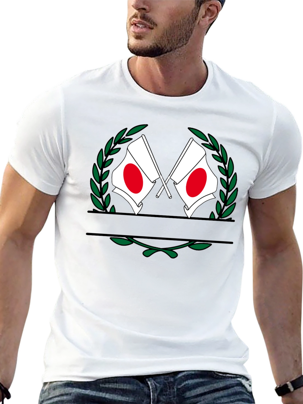 Japanese Flag Wreath Graphic Tee