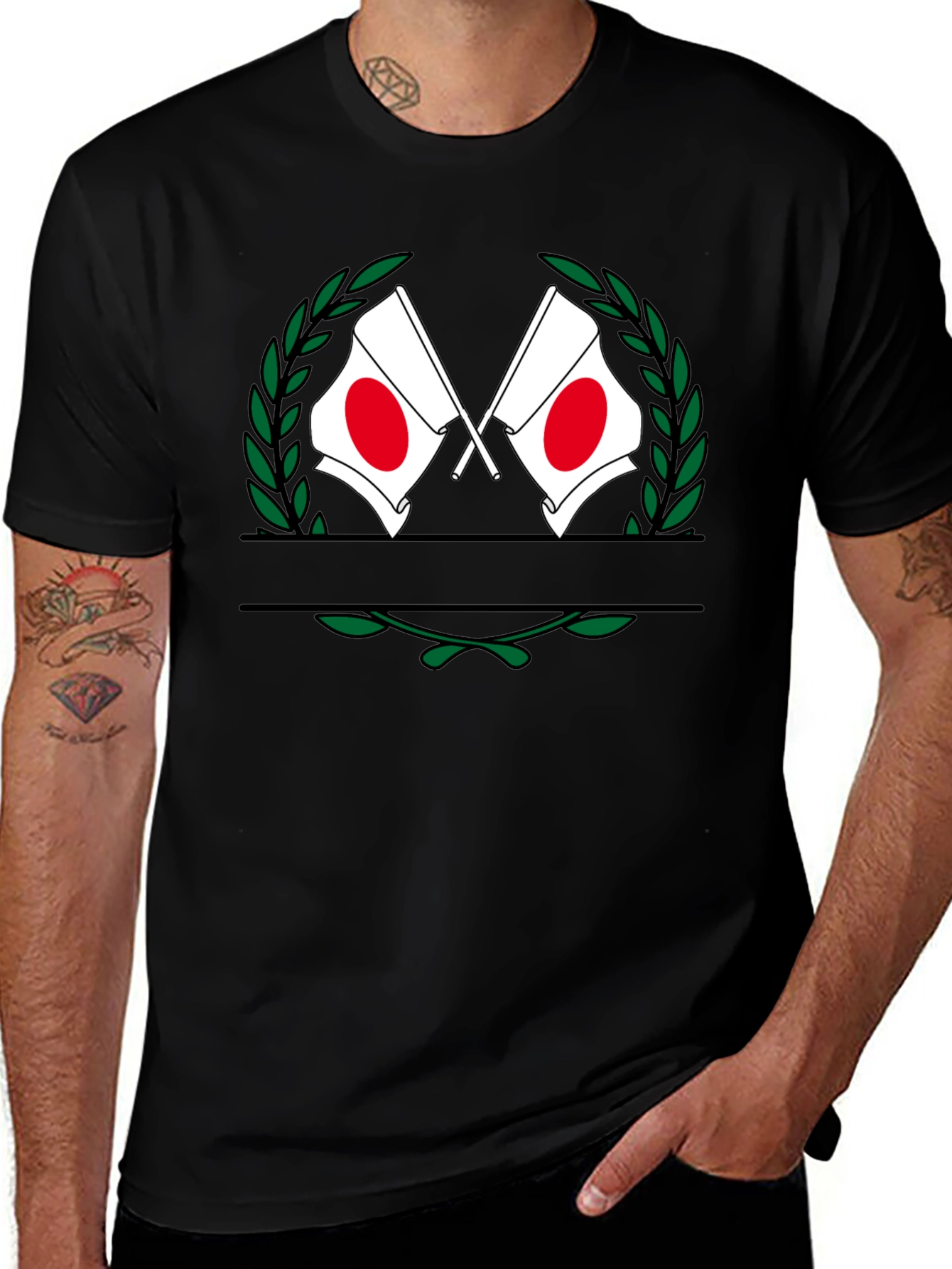 Japanese Flag Wreath Graphic Tee