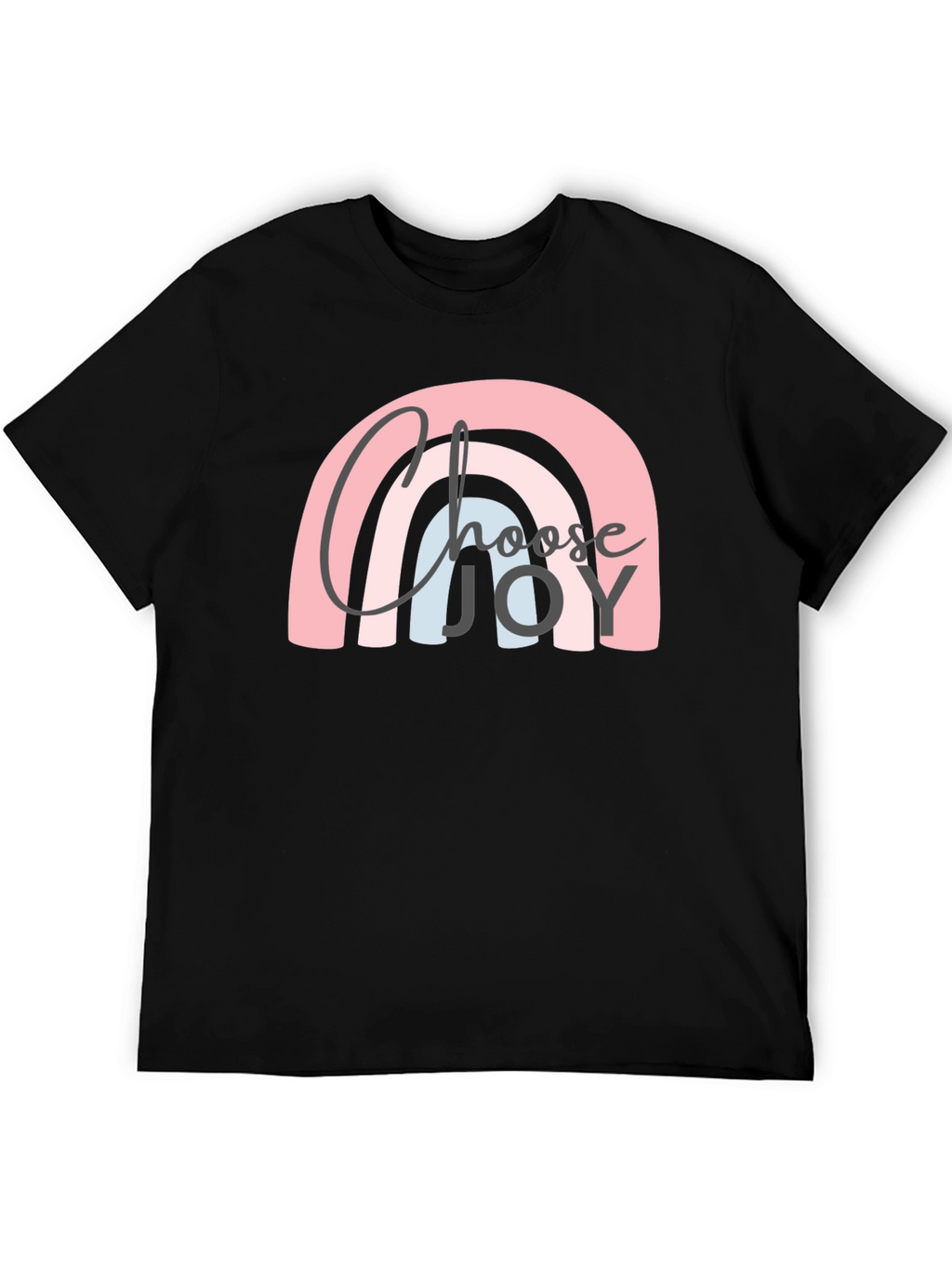 Choose Joy Rainbow Graphic Tee - Black