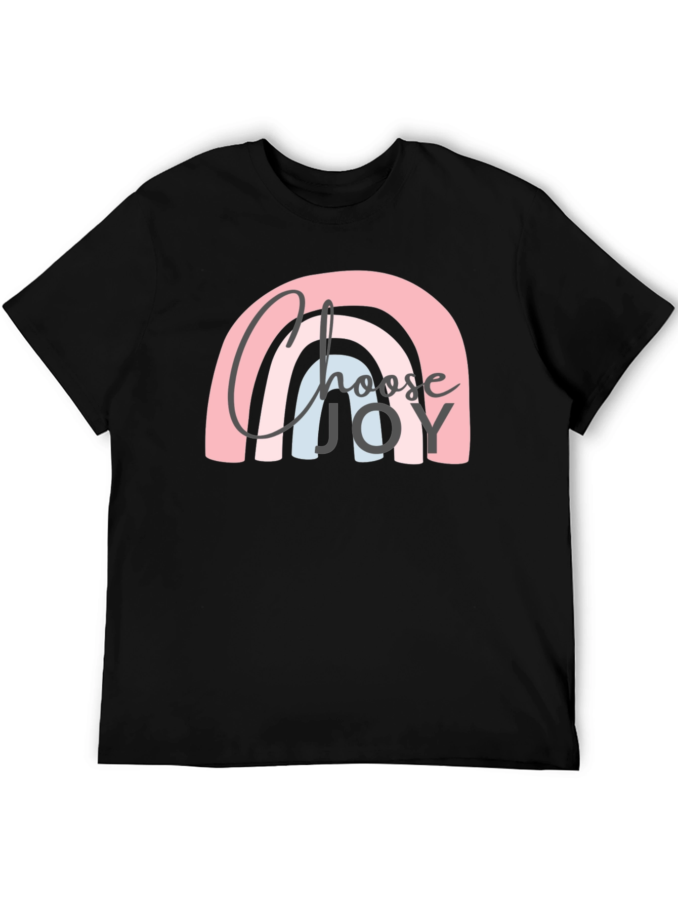 Choose Joy Rainbow Graphic Tee - Black