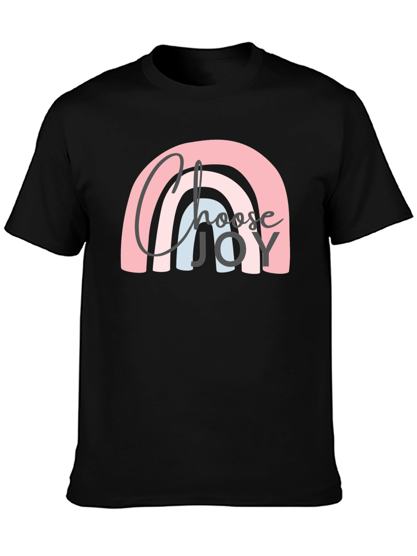 Choose Joy Rainbow Graphic Tee - Black