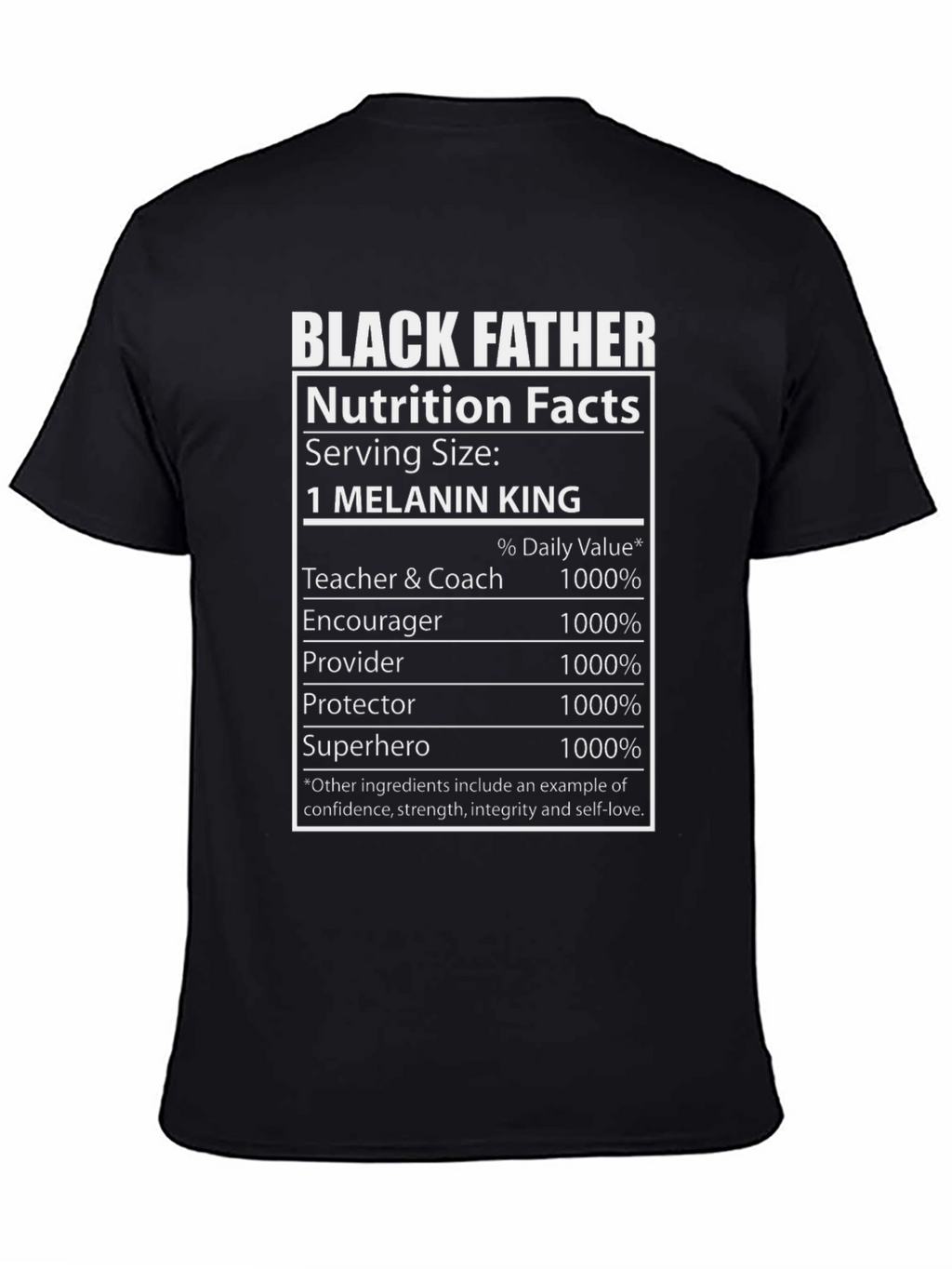 Black Father Nutrition Facts T-Shirt