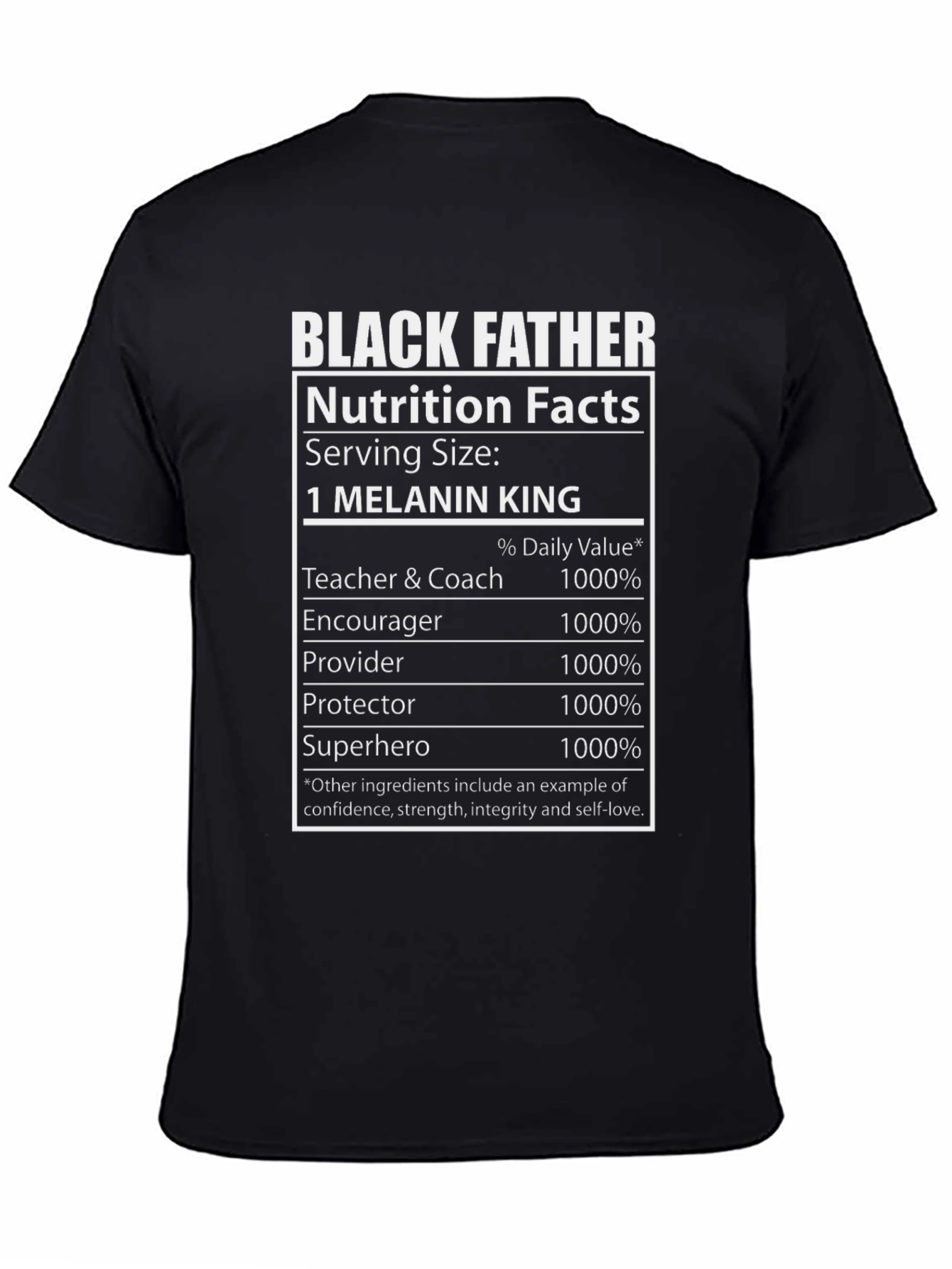 Black Father Nutrition Facts T-Shirt