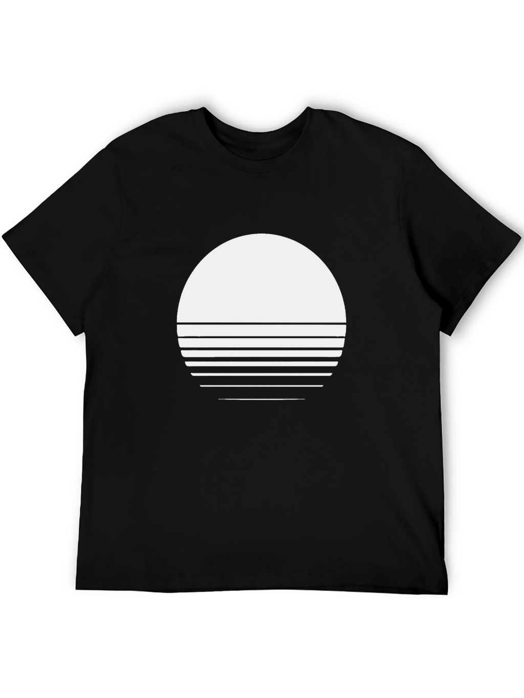 Retro Sunset Graphic Tee - Black Cotton Blend