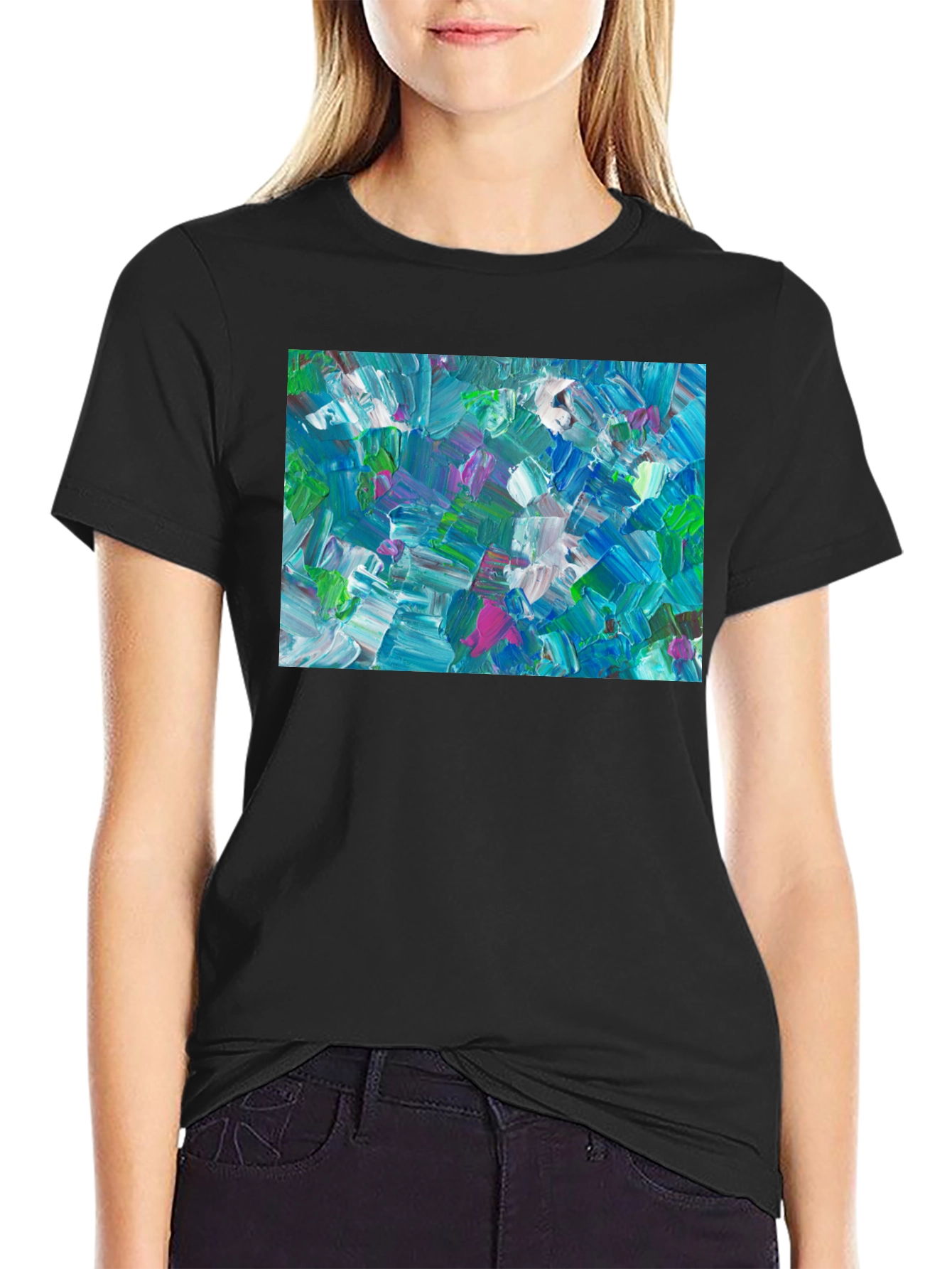 Abstract Art T-Shirt - Bold Brushstroke Design