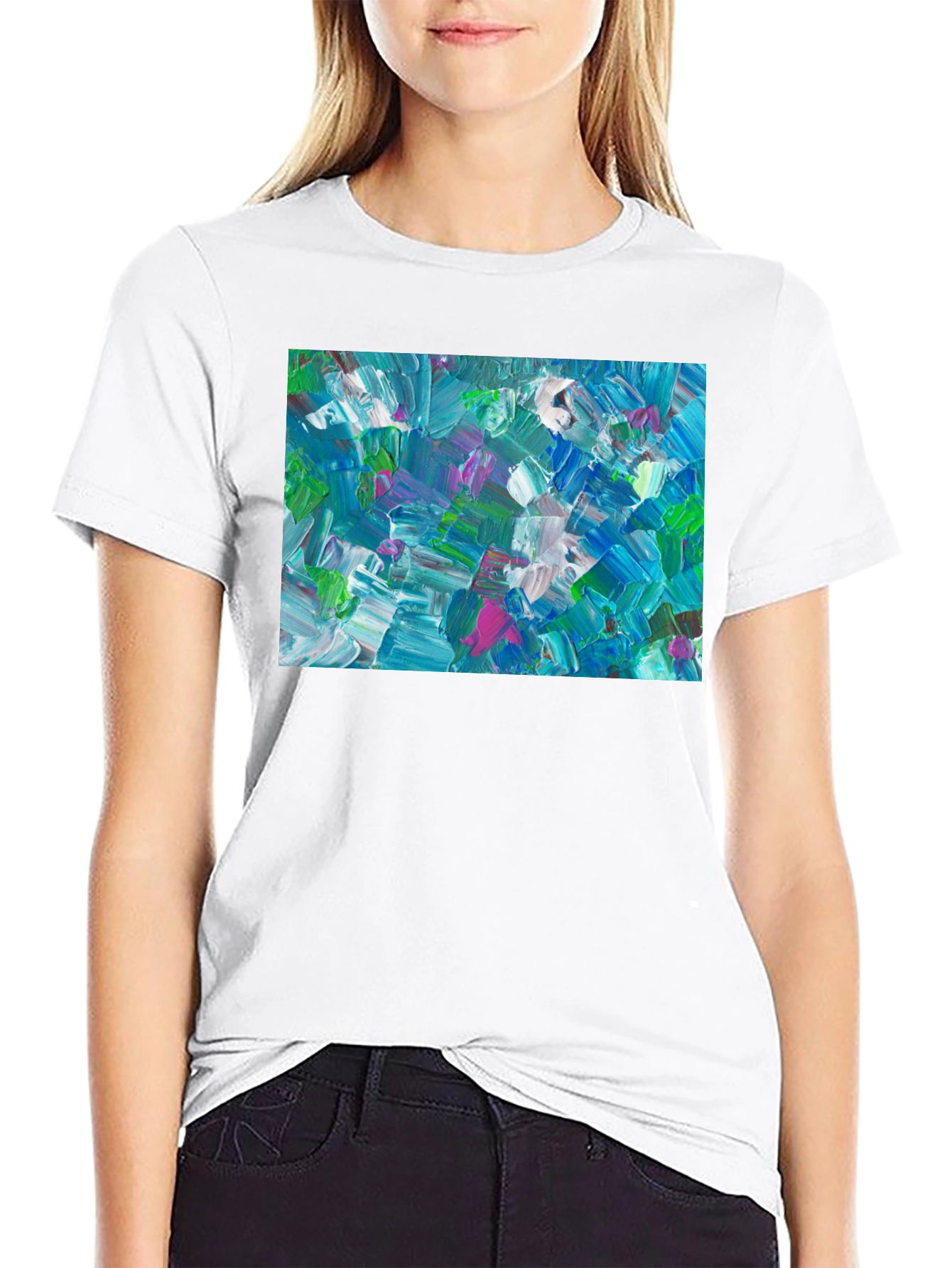Abstract Art T-Shirt - Bold Brushstroke Design