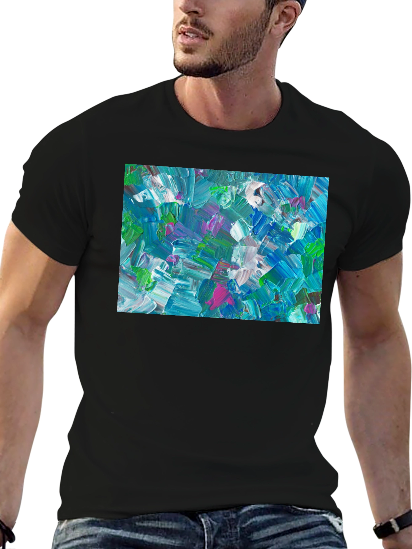 Abstract Art T-Shirt - Bold Brushstroke Design