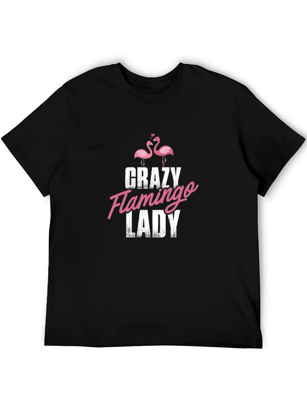 Crazy Flamingo Lady Graphic T-Shirt