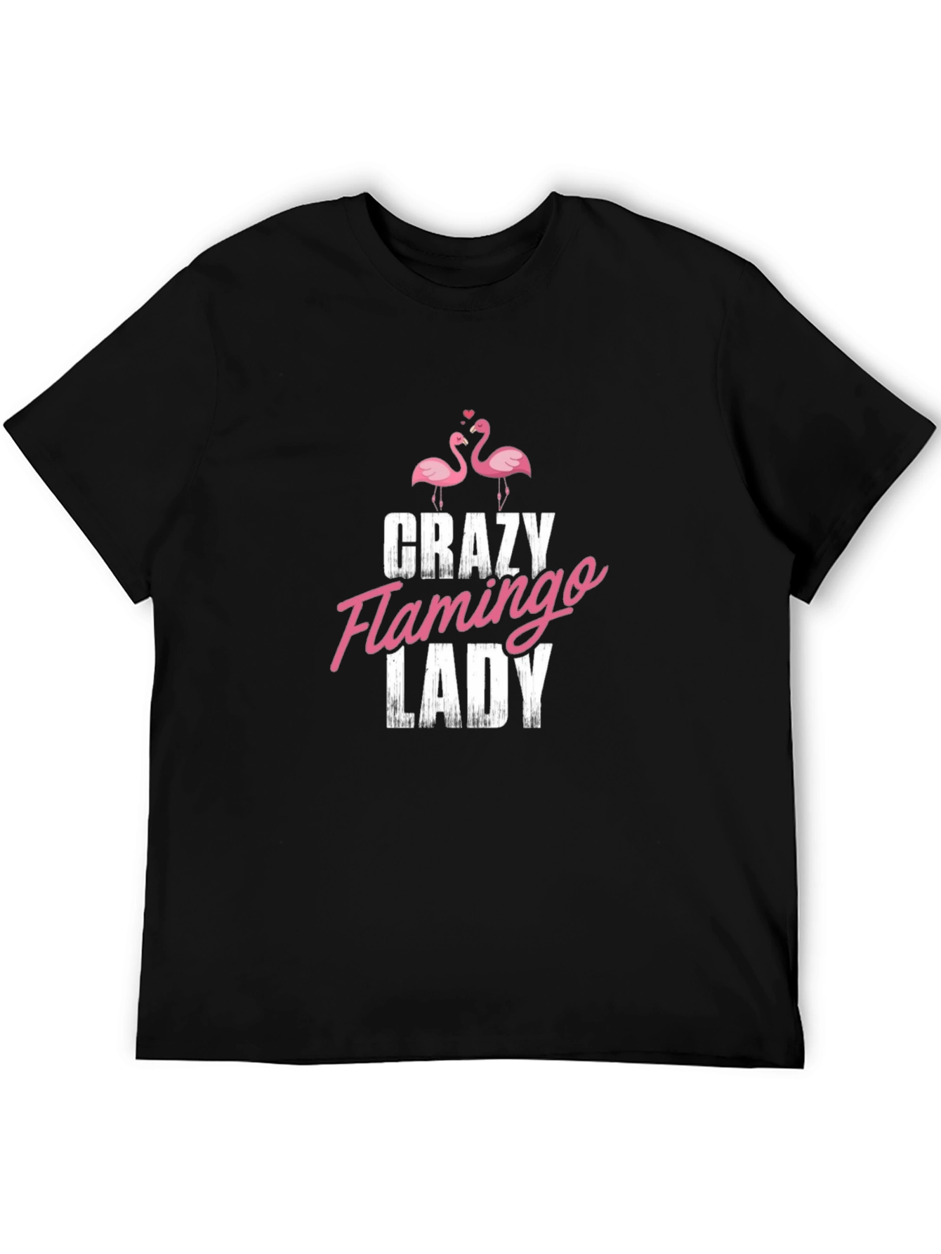 Crazy Flamingo Lady Graphic T-Shirt