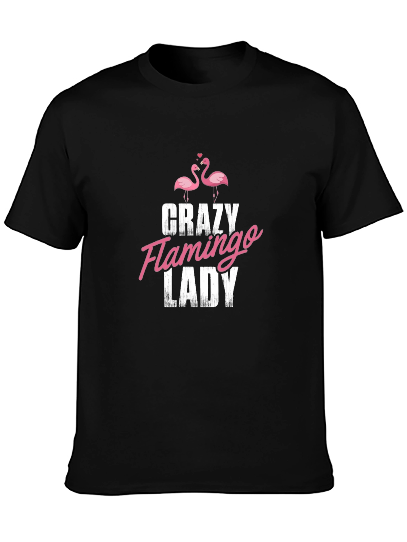 Crazy Flamingo Lady Graphic T-Shirt