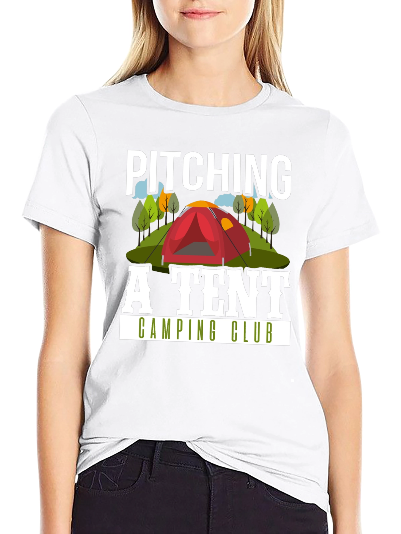 Pitching a Tent Camping Club Graphic T-Shirt