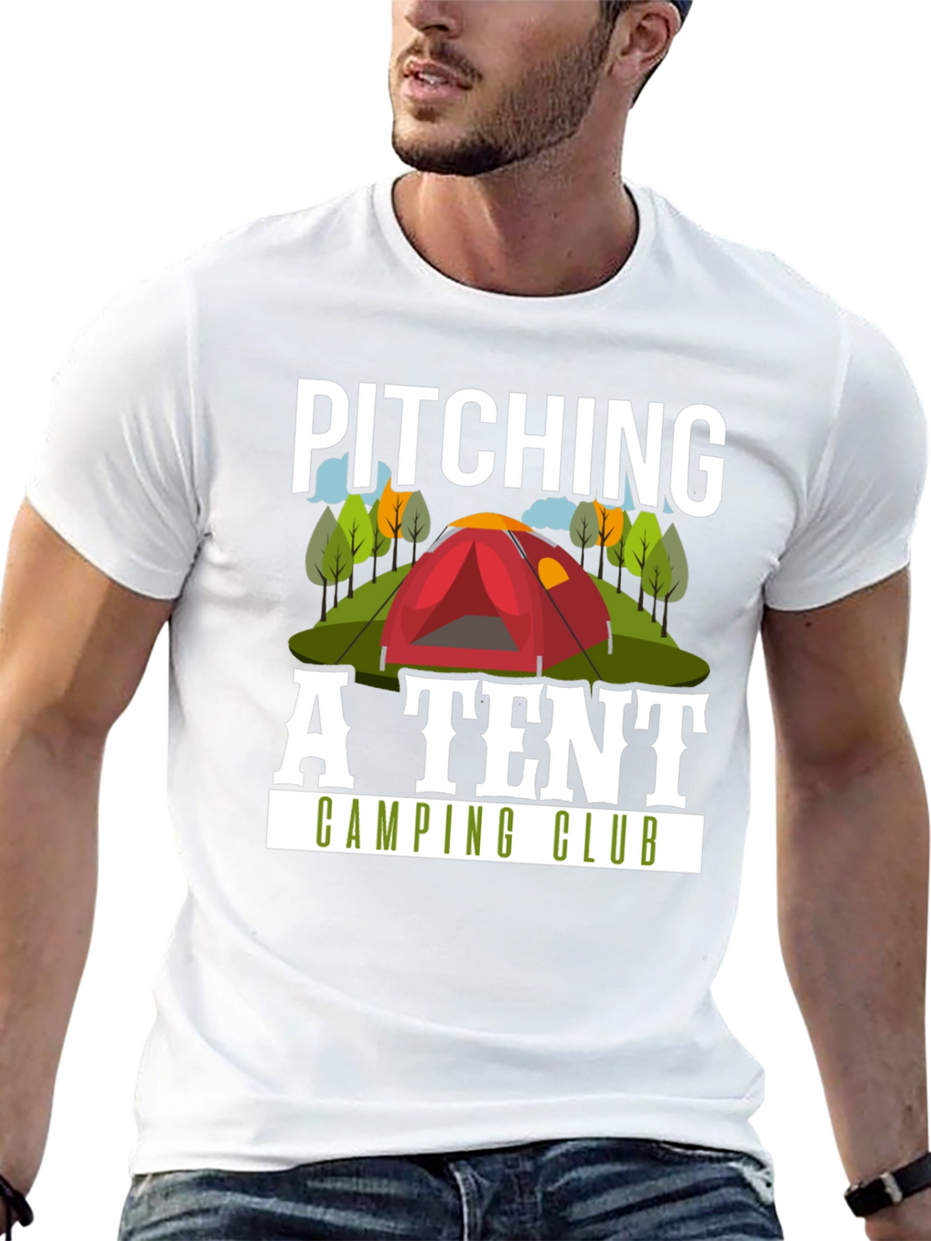 Pitching a Tent Camping Club Graphic T-Shirt
