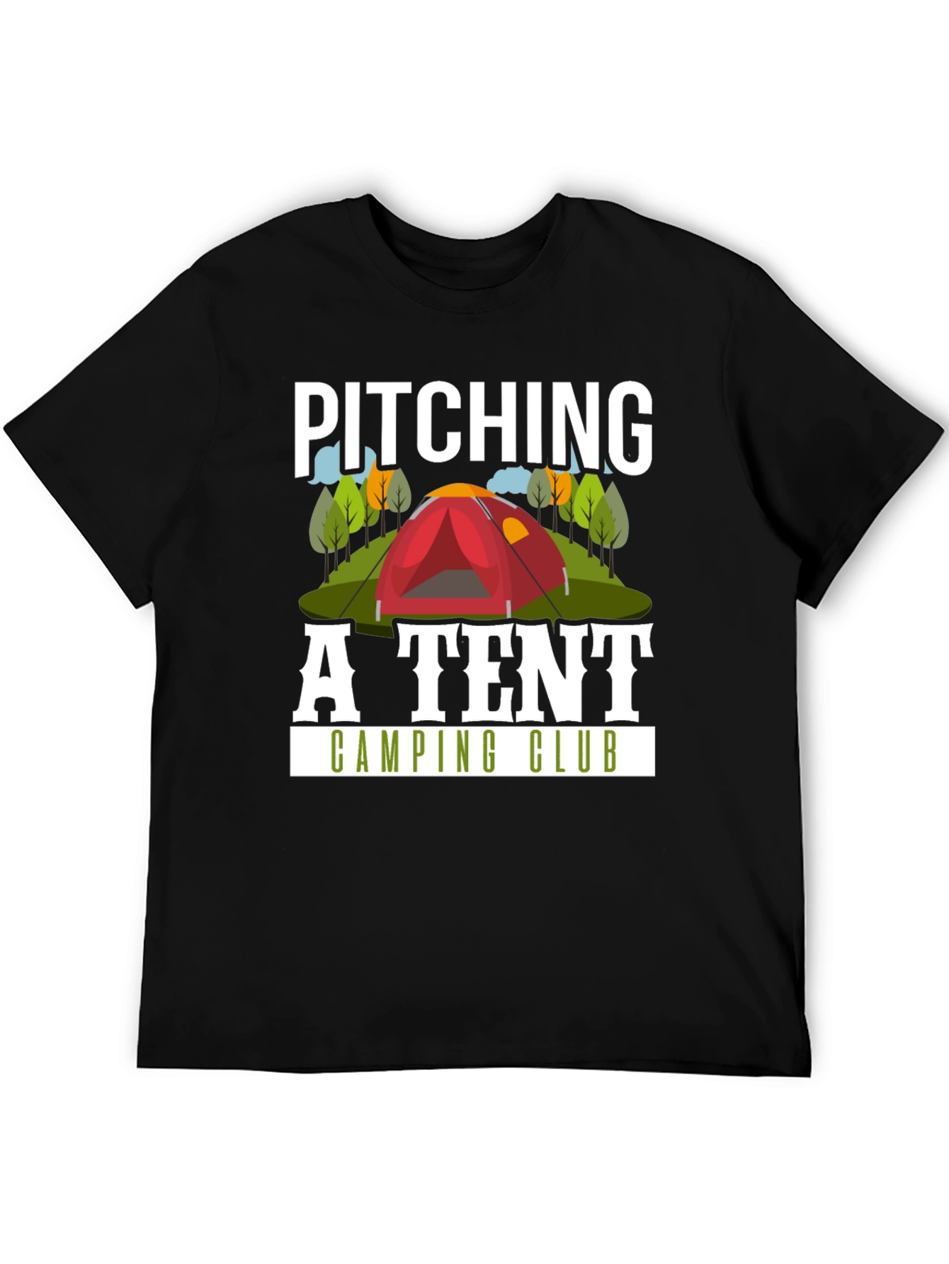 Pitching a Tent Camping Club Graphic T-Shirt