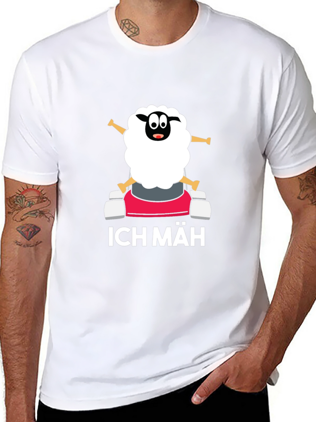 Ich Mäh Sheep T-Shirt - Funny Lawn Mowing Tee