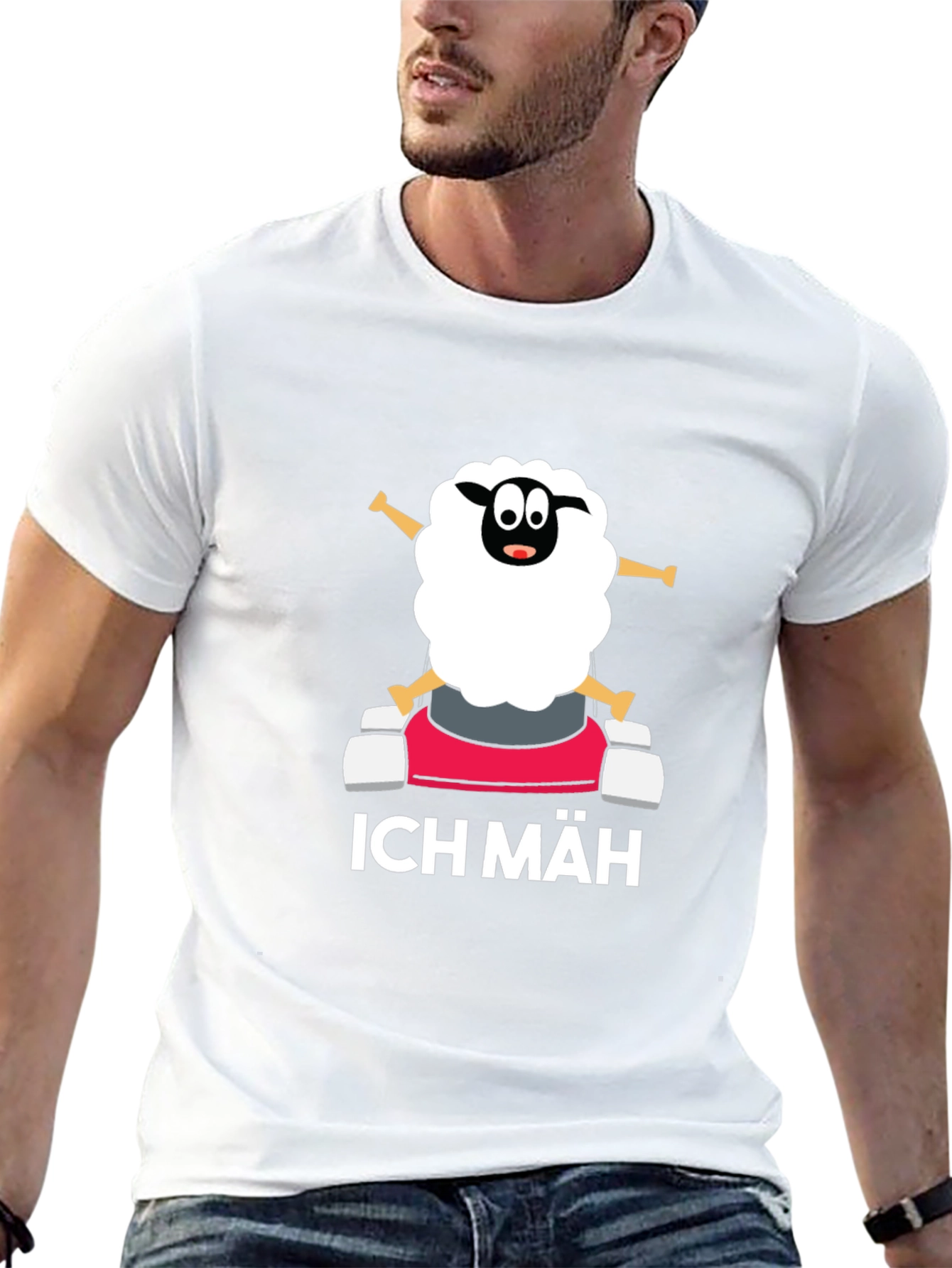 Ich Mäh Sheep T-Shirt - Funny Lawn Mowing Tee