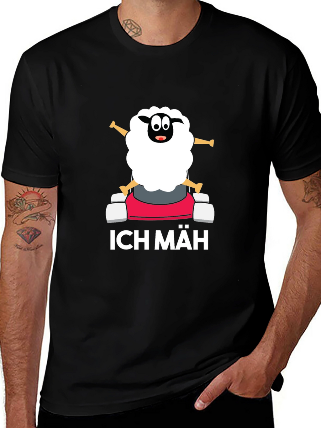 Ich Mäh Sheep T-Shirt - Funny Lawn Mowing Tee