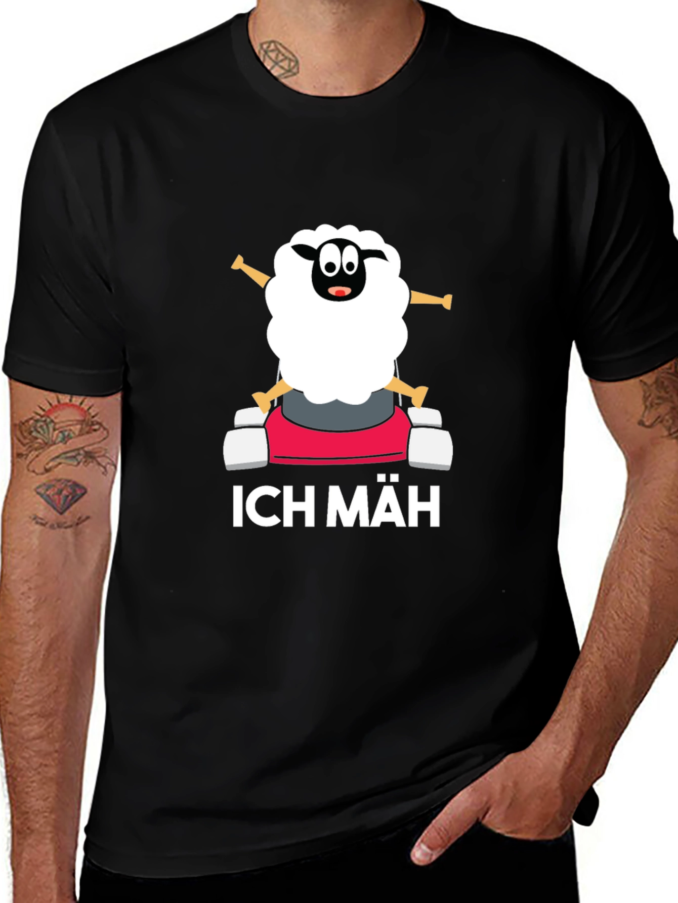 Ich Mäh Sheep T-Shirt - Funny Lawn Mowing Tee