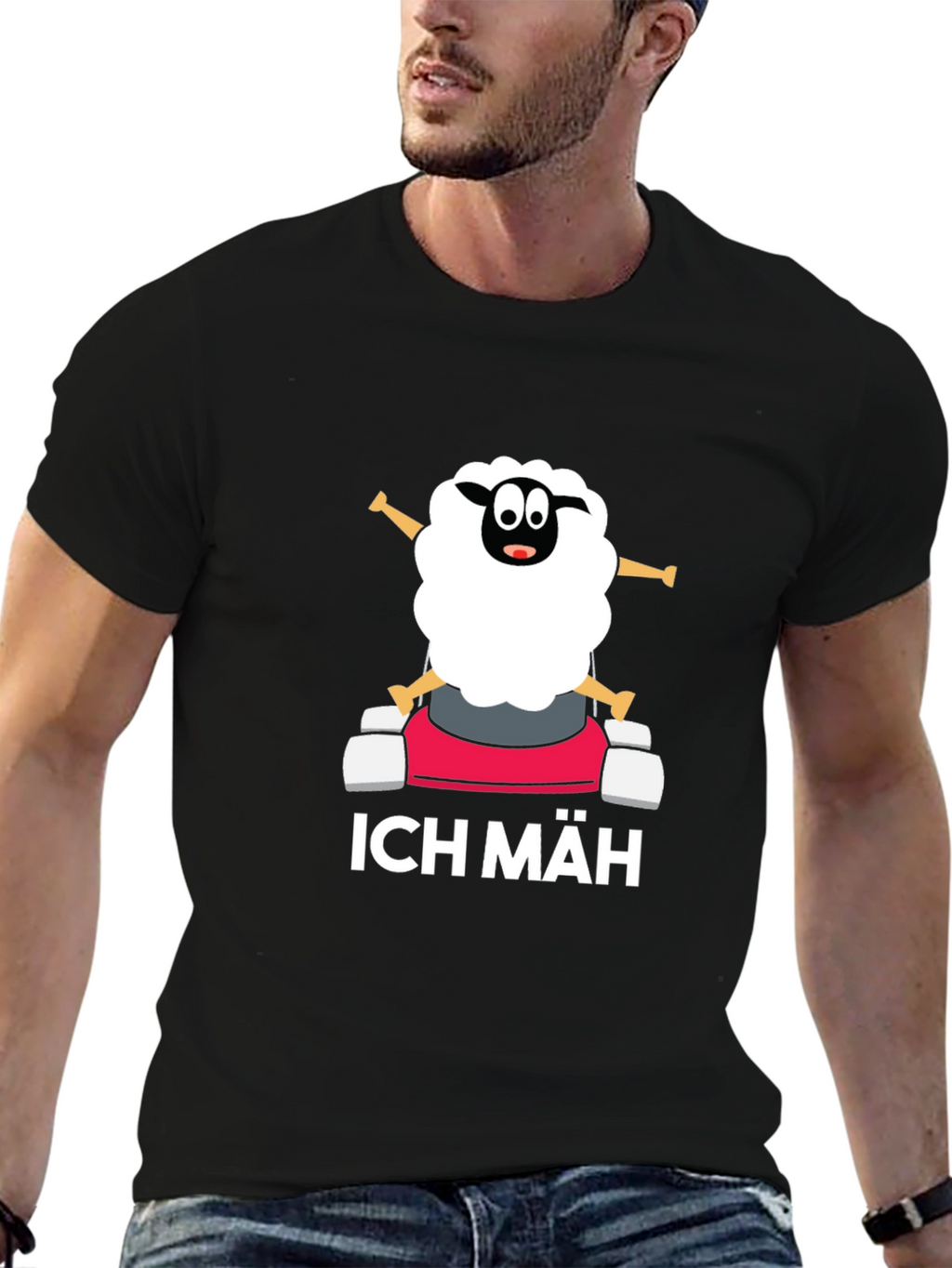 Ich Mäh Sheep T-Shirt - Funny Lawn Mowing Tee