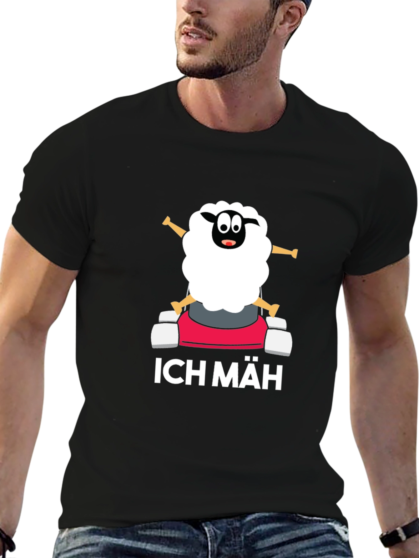 Ich Mäh Sheep T-Shirt - Funny Lawn Mowing Tee