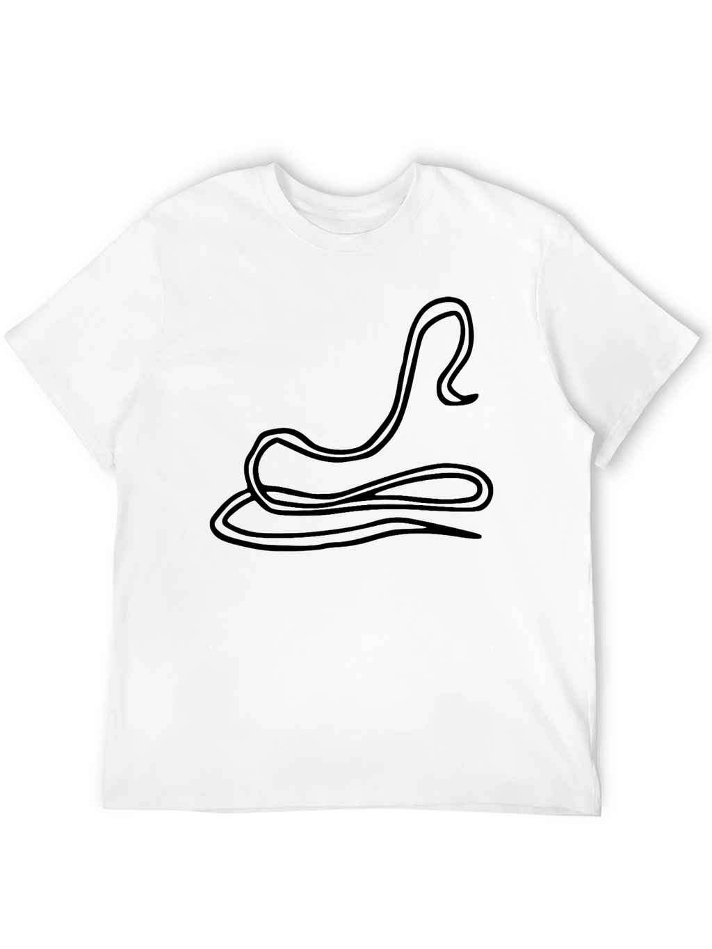 Minimalist Line Art Black T-Shirt