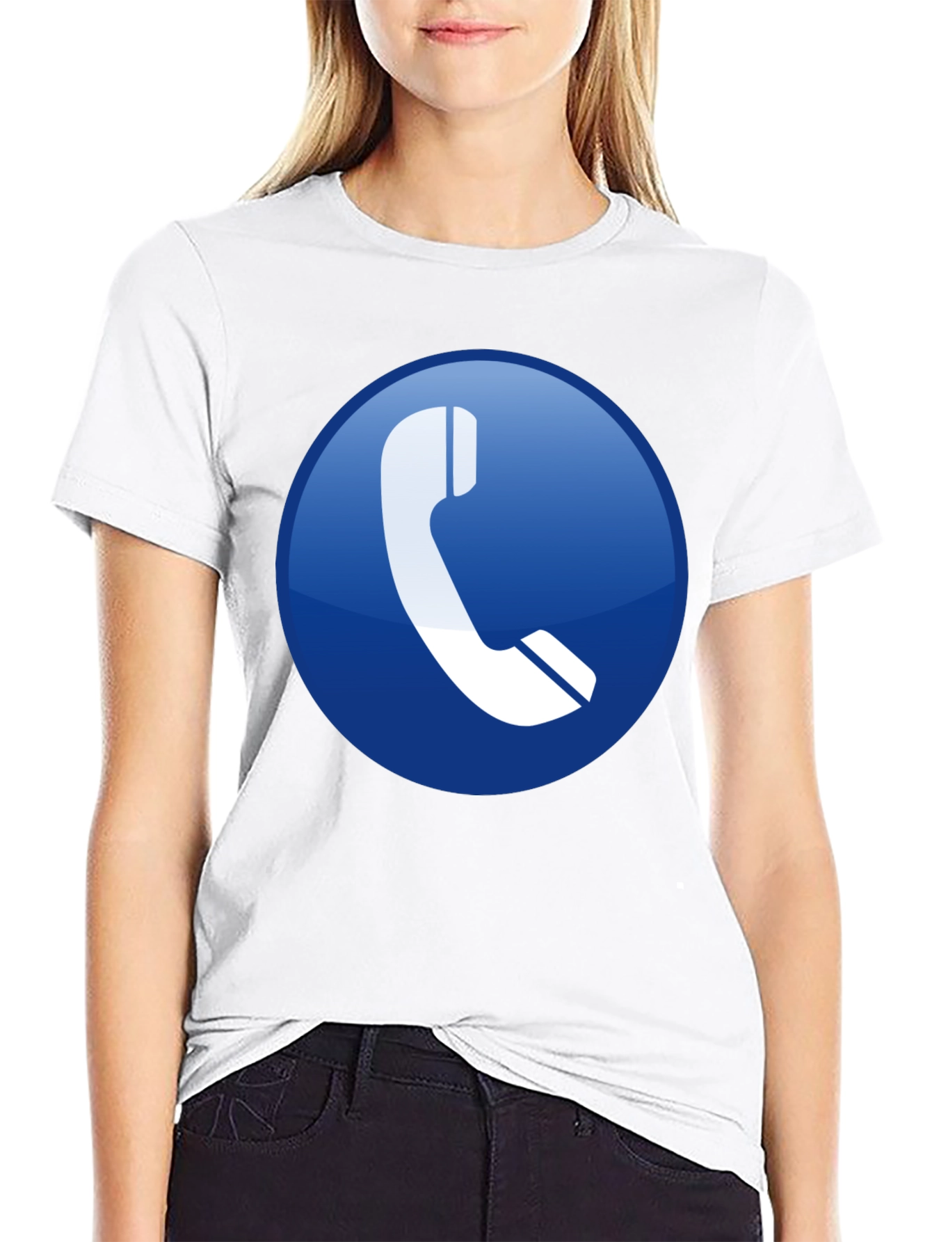 Tech T-Shirt: Blue Phone Icon Graphic Tee