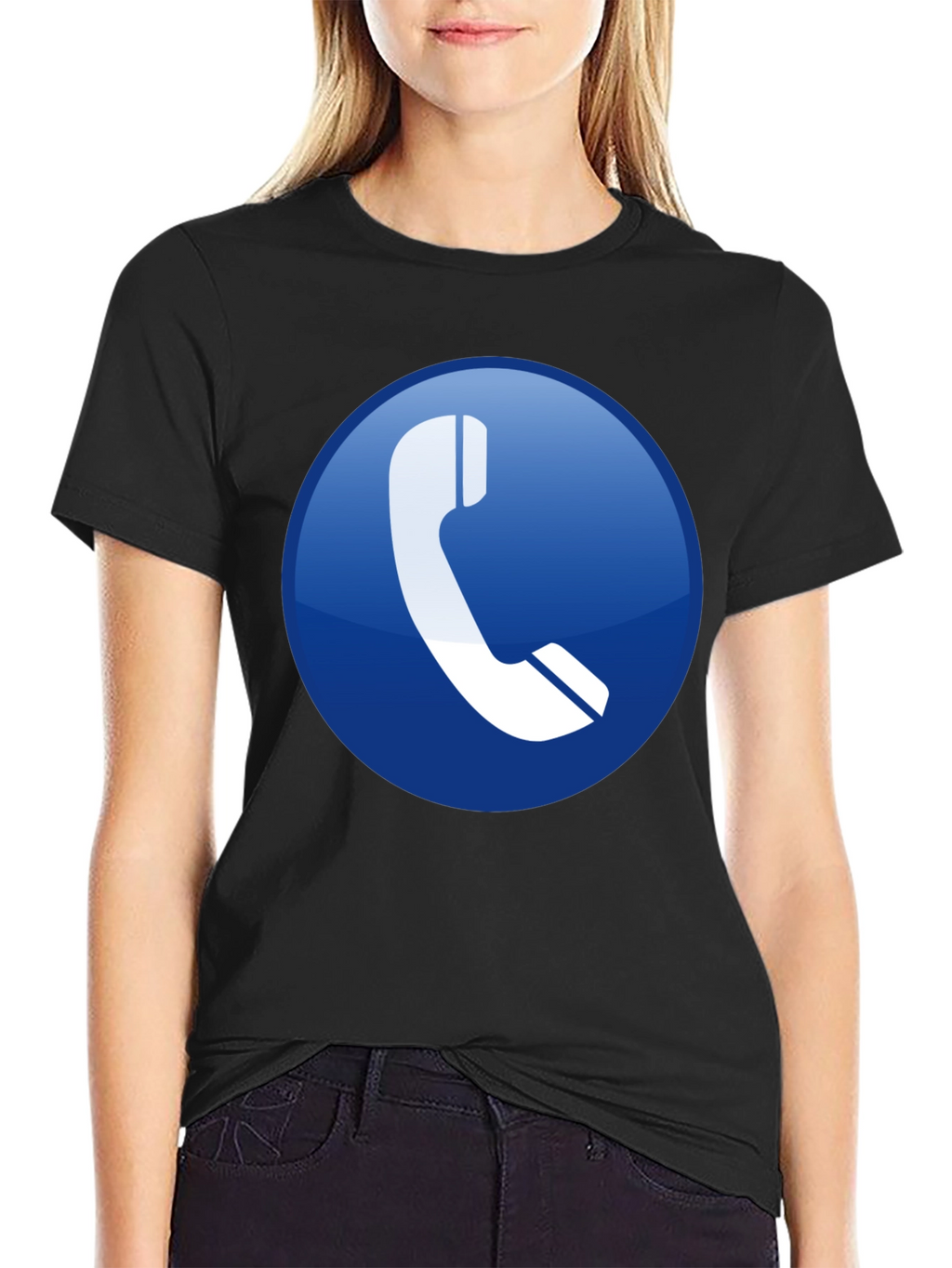 Tech T-Shirt: Blue Phone Icon Graphic Tee