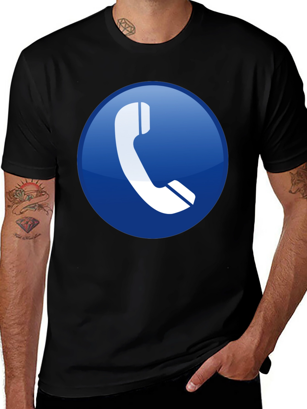 Tech T-Shirt: Blue Phone Icon Graphic Tee
