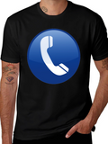 Tech T-Shirt: Blue Phone Icon Graphic Tee